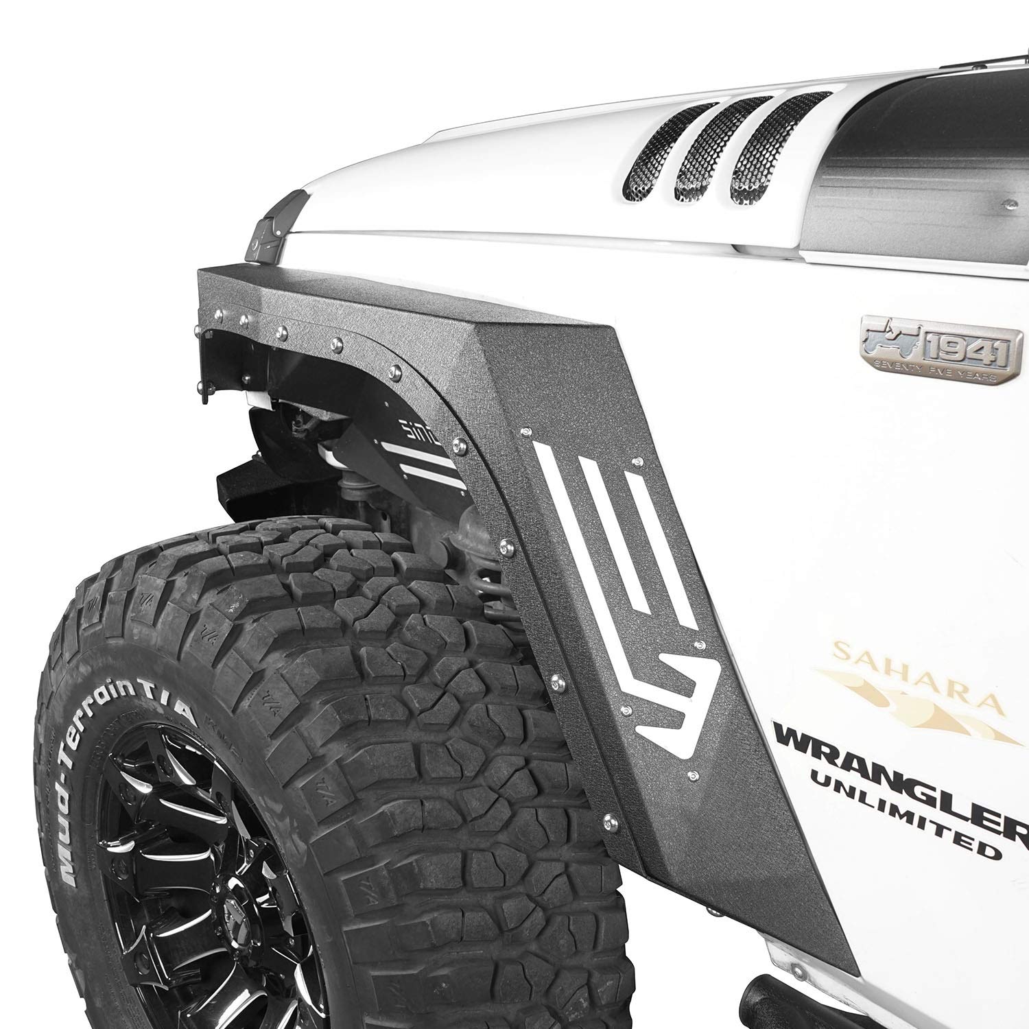 U-Box Steel Fender Flares & Mud Guards Kit for Jeep Wrangler JK/JKU (2007-2018) - Heavy Duty Front & Rear Wheel Protection for Off-Road Adventures & Muddy Terrains