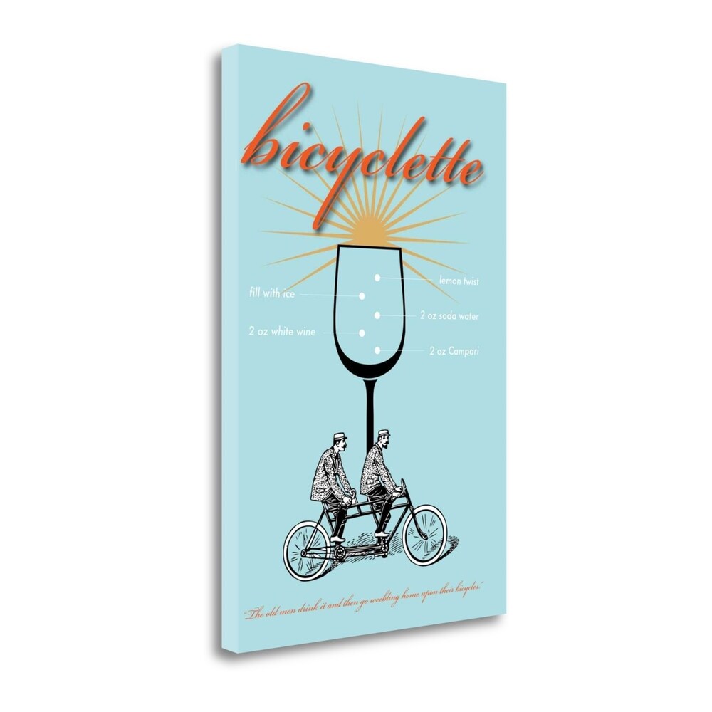 Bicyclette Recipe by Fig Melon Press - Premium Giclee Art Print on Gallery Wrapped Canvas, Ready to Hang Wall Decor for Kitchen, Dining Room or Cafe