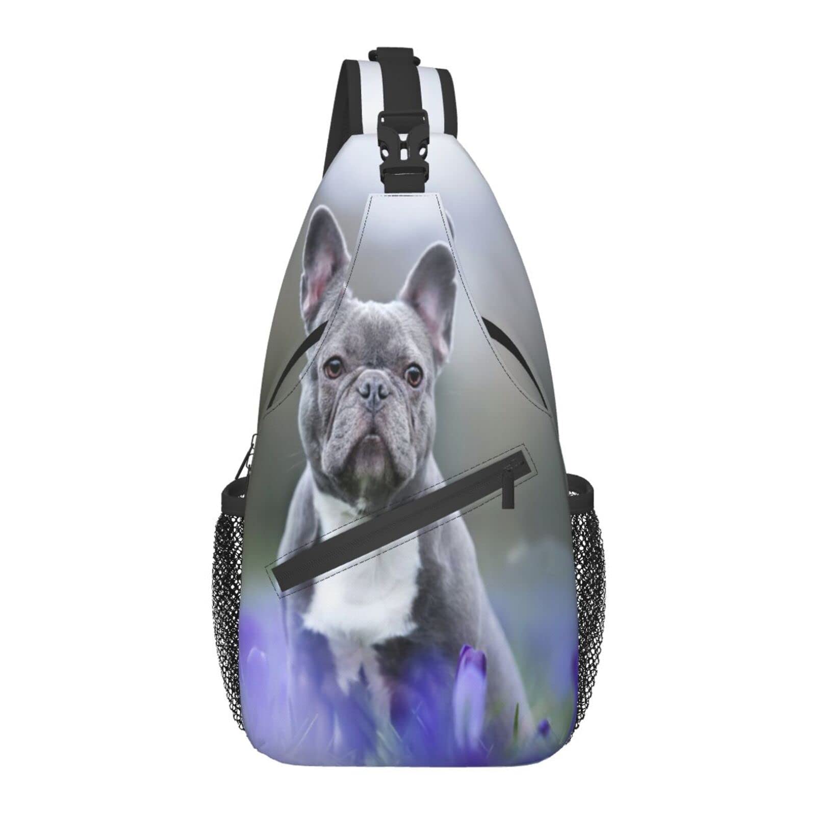 French Bulldog Sling Bag - Adjustable Crossbody Shoulder Backpack for Men & Women - Lightweight Chest Bag for Travel, Hiking, Gym, Biking & Camping - Perfect for Outdoor Adventures & Casual Daily Use