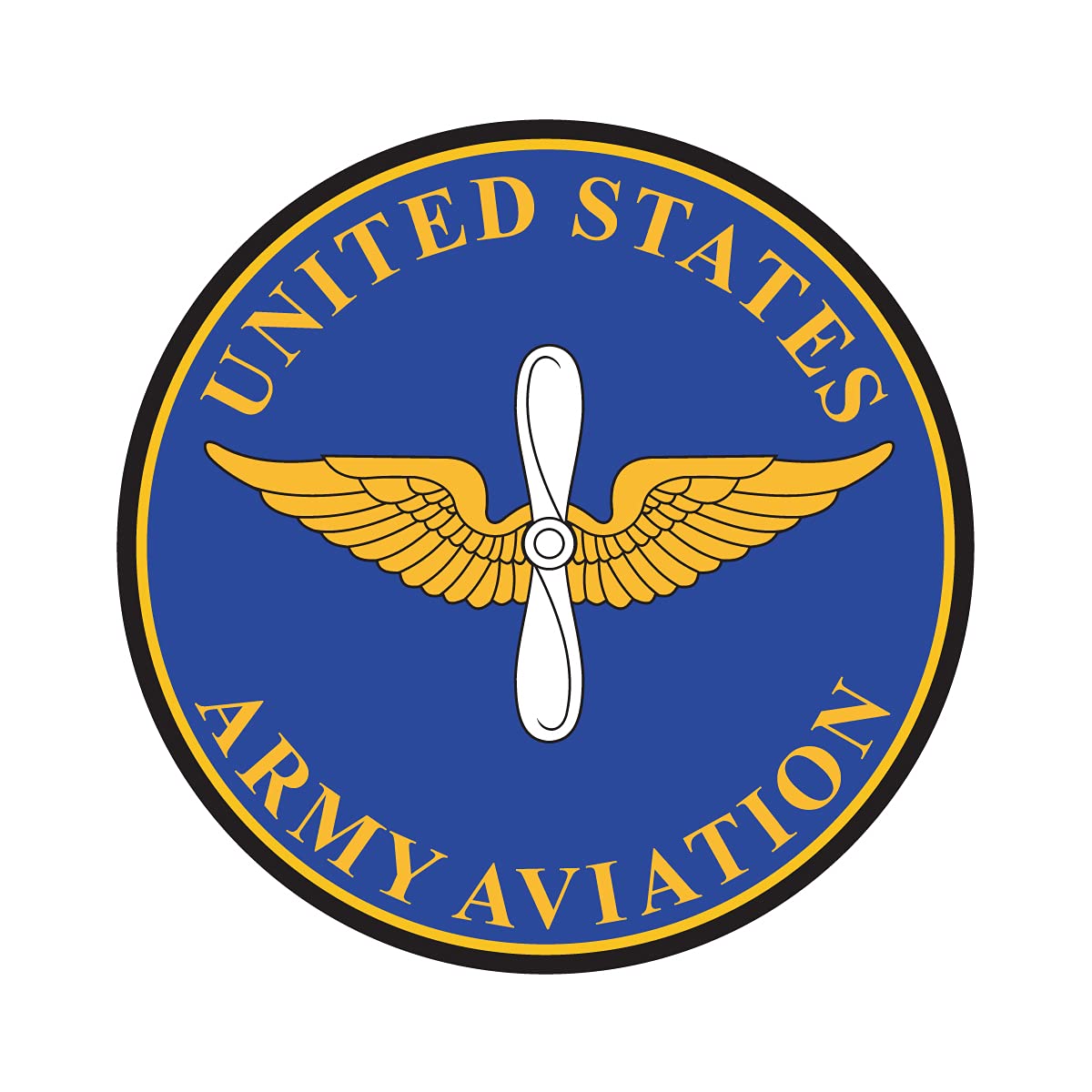 US Army Aviation Branch Plaque - 3 Inch Full Color Vinyl Decal for Milk Mugs | Military Gift, Office Decor & Home Display