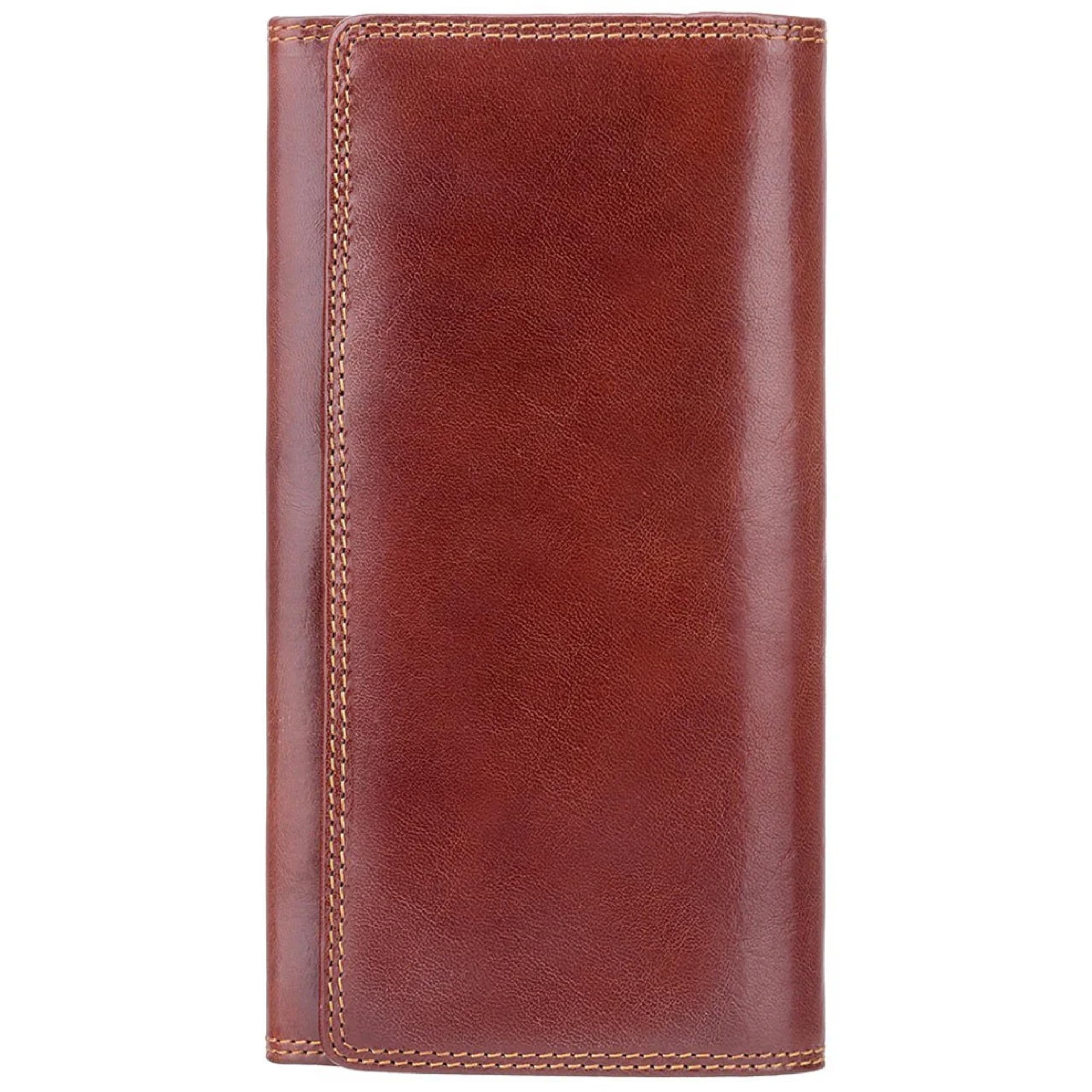 VISCONTI Florence RFID Blocking Leather Wallet for Women - Brown Monza Collection - 12 Credit Card Slots, 4 Slip Pockets, ID Window & Coin Pocket - Perfect for Work, Travel & Everyday Use