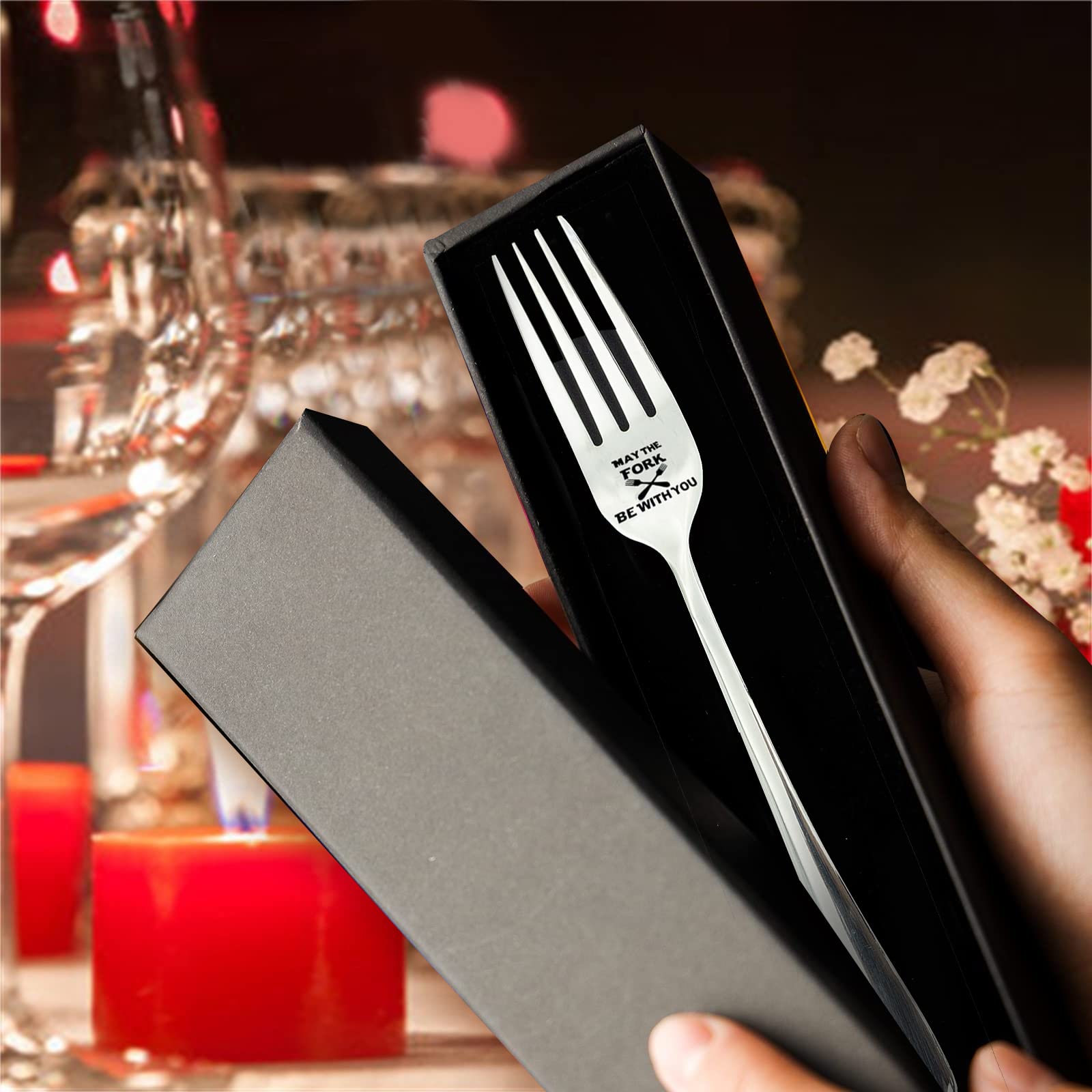 VICKHU May The Fork Be With You - Star Wars Themed Fork Gift Set for Men & Women | Unique Birthday, Anniversary, Christmas & Valentine's Day Present for Boyfriend, Girlfriend, Husband, Wife, Mom & Dad | Perfect for Star Wars Fans, Kitchen Decor & Fun Dining Experiences