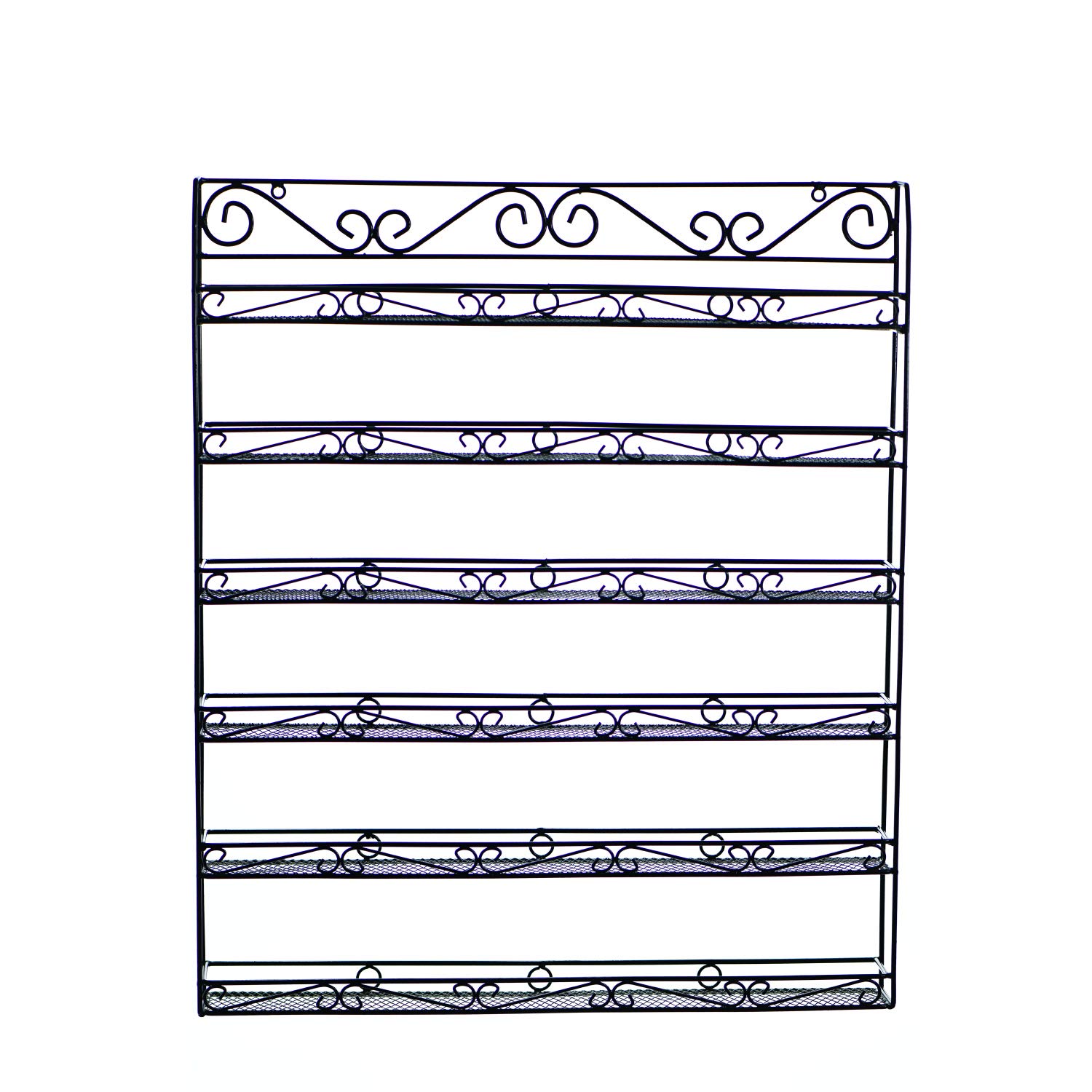 6 Tier Nail Polish and Essential Oil Organizer Wall Mount - Holds 60 Jars or 120 Bottles - Space Saving Shelf Storage for Salon, Bathroom, Bedroom - AMT Supply LLC (60B, Black)