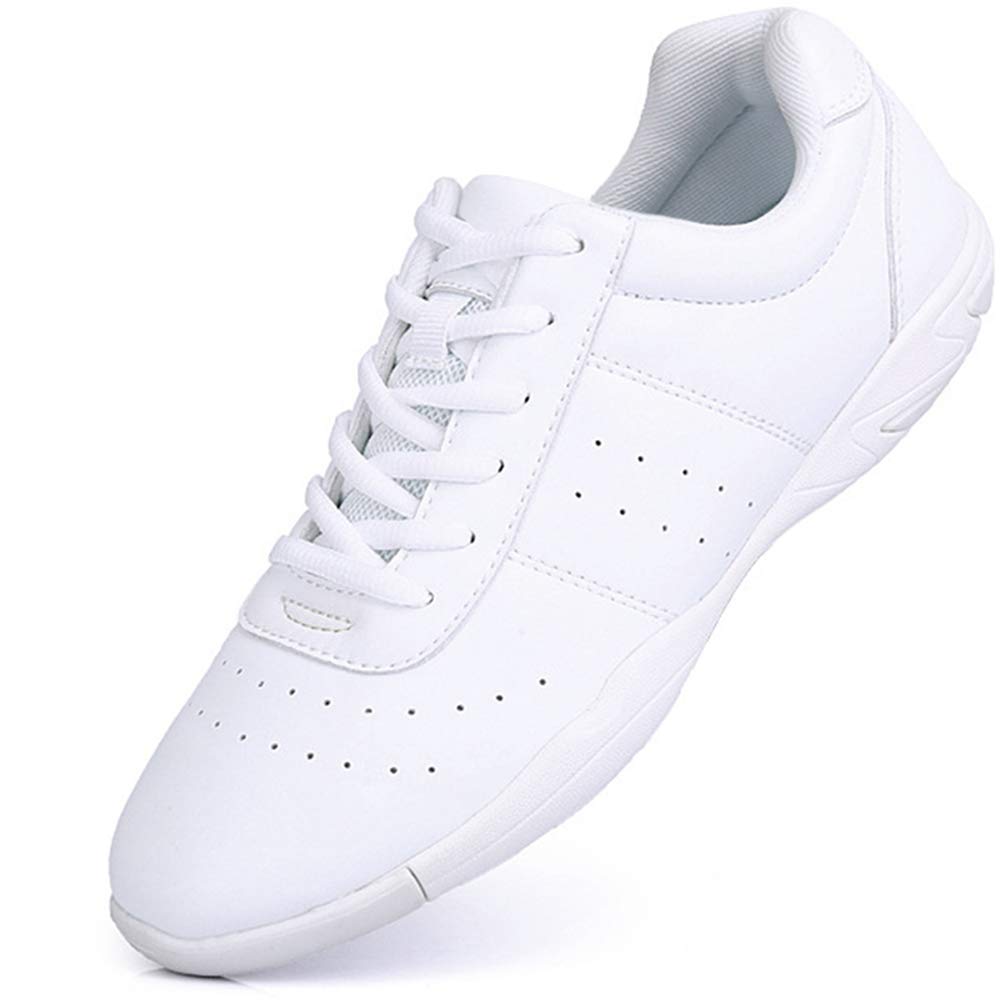 Women's White Cheerleading Shoes - Athletic Dance Sneakers for Cheer, Tennis & Walking | Lightweight Flats for Girls & Women | Perfect for Practice, Performances & Casual Wear