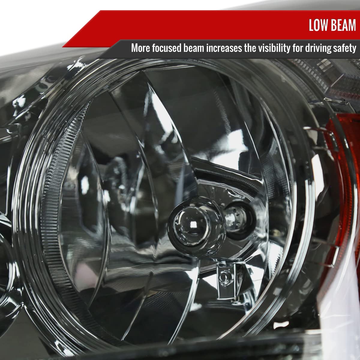 05-07 Honda Odyssey Replacement Smoke Headlights Pair - Left & Right Side for Enhanced Night Driving & Style Upgrade