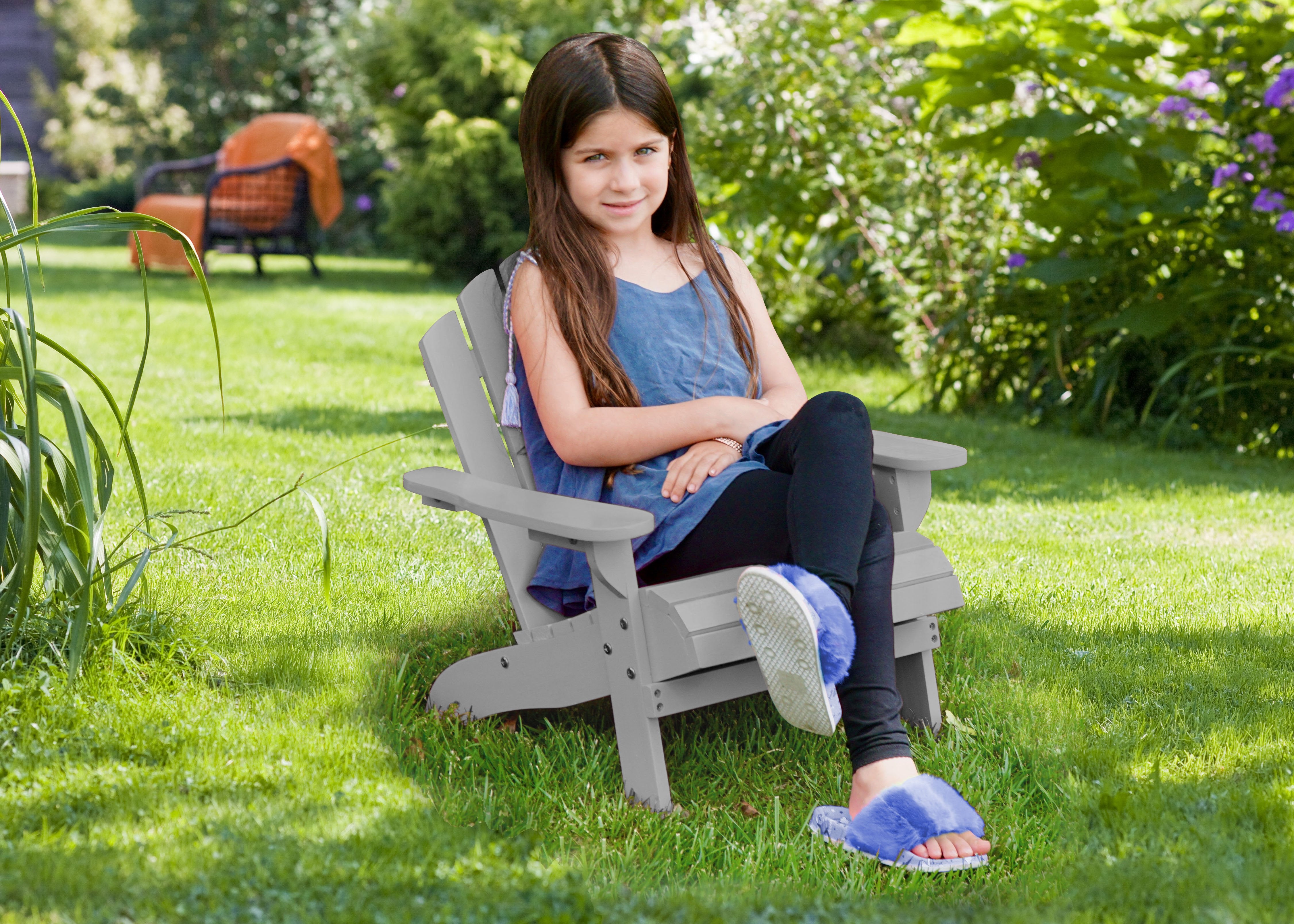 Kids Wooden Adirondack Chair - Sturdy Outdoor & Indoor Children's Furniture for Patio, Garden, Backyard, and Playroom - Perfect for Relaxing and Reading