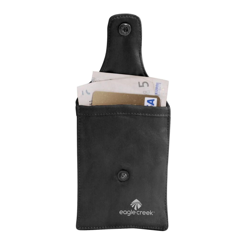 Eagle Creek Silk Undercover Bra Stash - Secure Hidden Travel Wallet for Money & Passport - Black | Perfect for Travel, Hiking & Outdoor Adventures