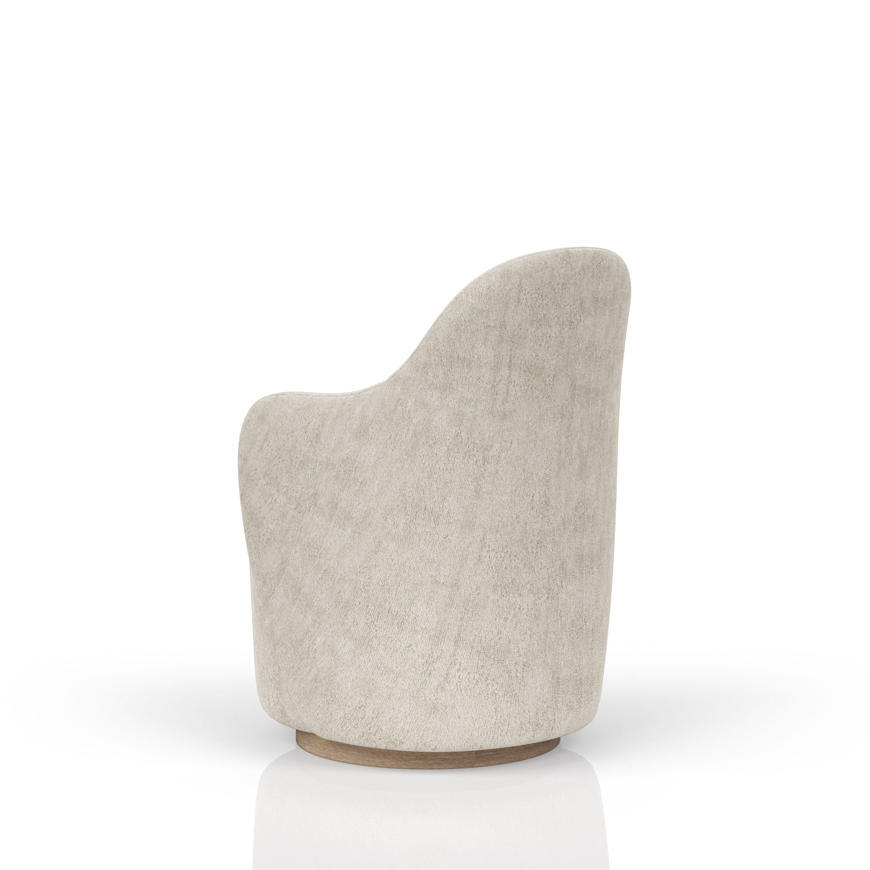 Luxury Cocoa & Ivory Swivel Barrel Chair - 360° Rotating Accent Chair for Living Room, Bedroom, Office - Modern Comfortable Reading Chair with Sturdy Base