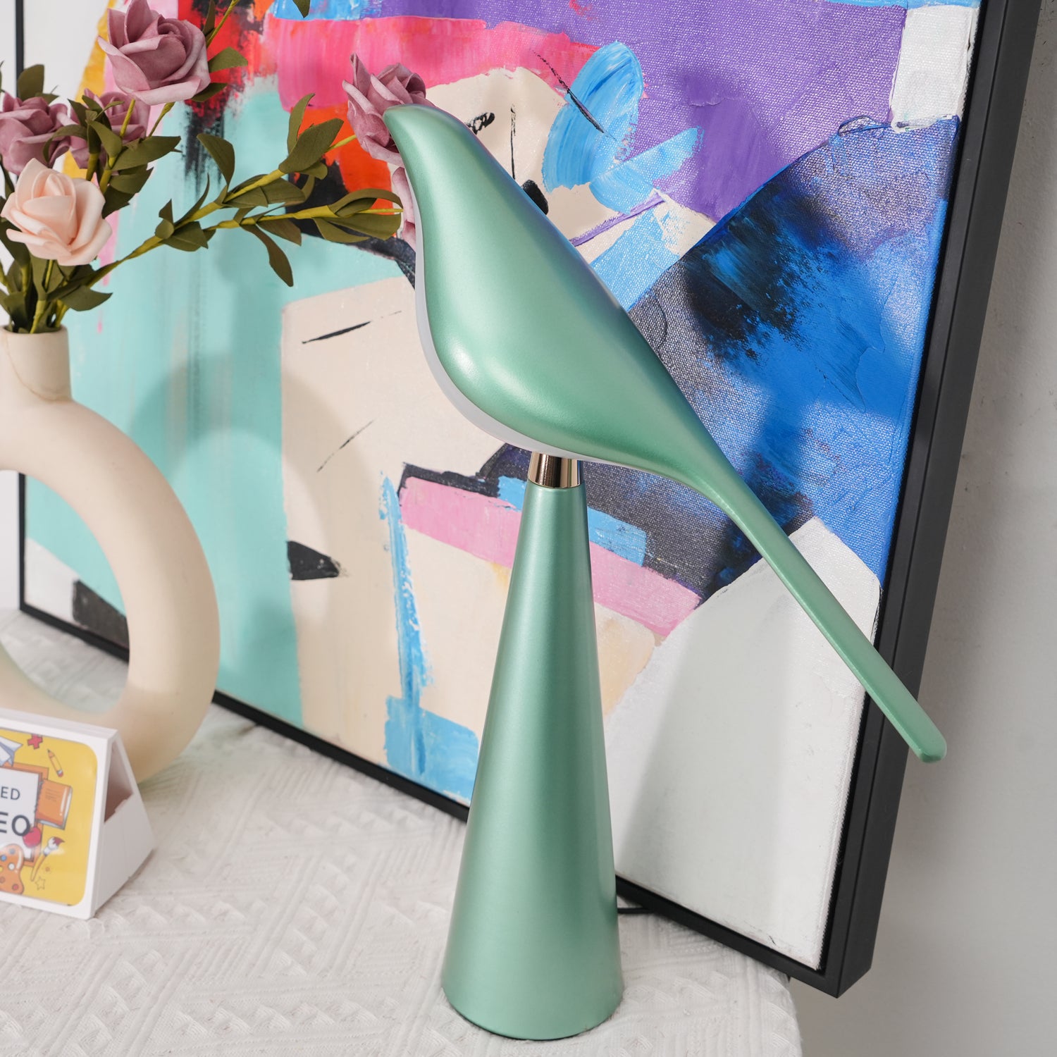 Magpie Art Table Lamp - Modern Decorative LED Desk Light for Home Office, Bedroom & Living Room - Perfect for Reading, Working & Relaxing