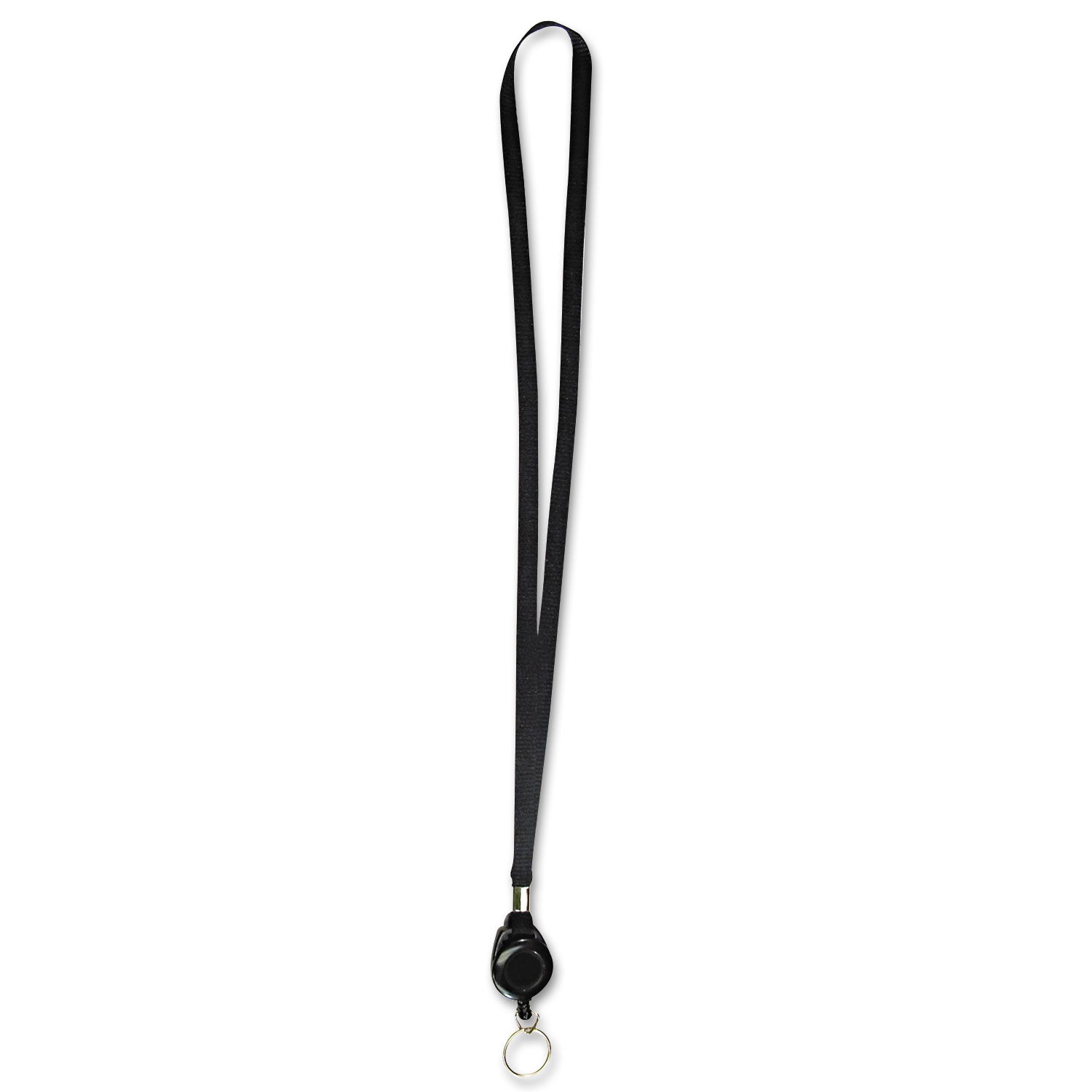 Advantus Retractable ID Badge Reels with Metal Split Ring Fastener - 34 Inch Black Lanyards (12 Pack) for Office, School, Events & Conventions