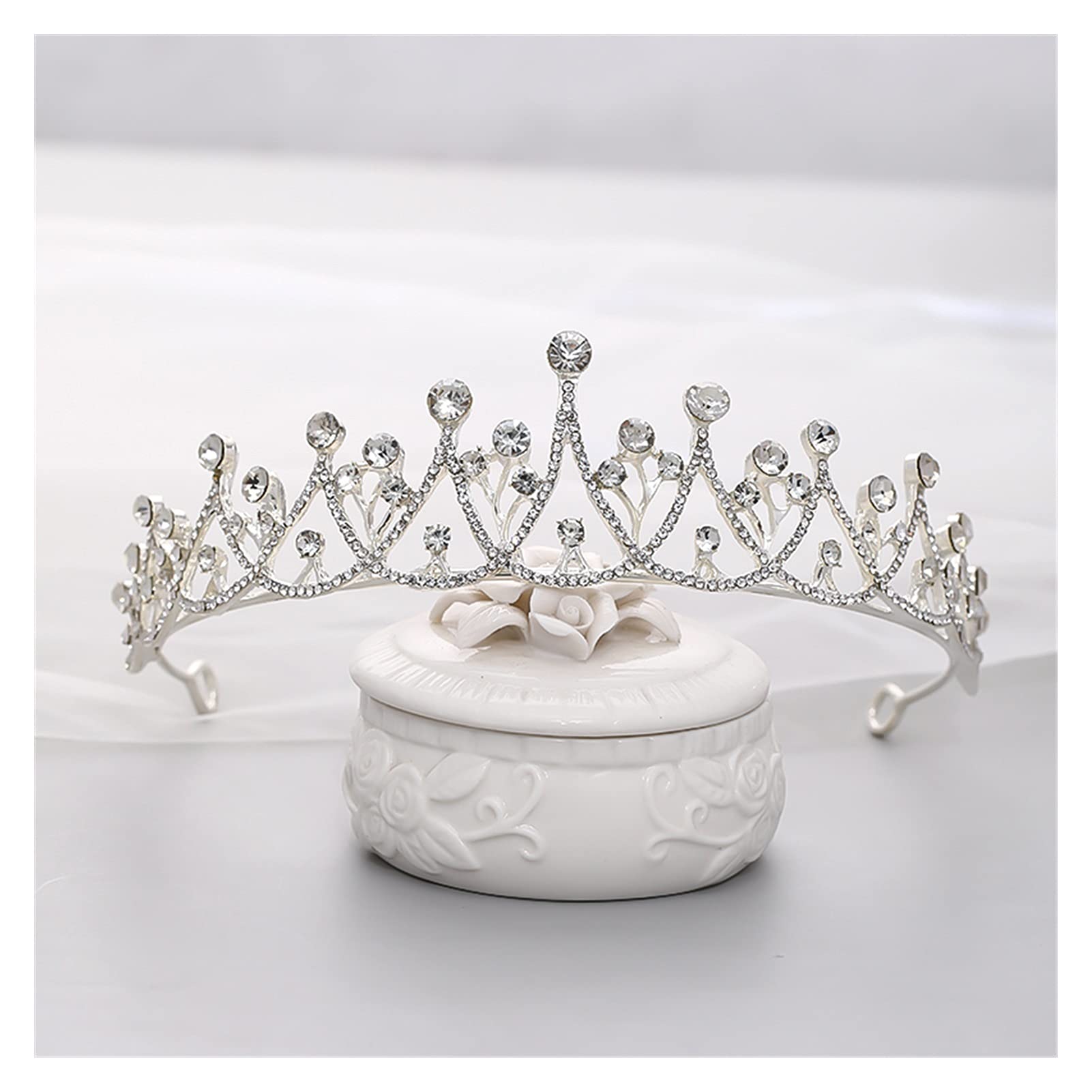 Sparkling Rhinestone Crystal Tiara Headband - Elegant Queen Crown for Women | Bridal Wedding Hair Jewelry, Princess Party Headpiece (Black, 60cm) | Perfect for Weddings, Prom, Pageants & Special Occasions