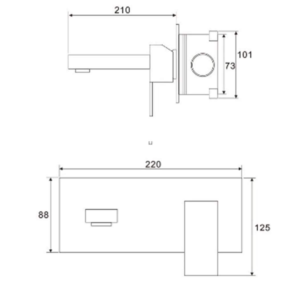 Modern Single-Handle Wall-Mounted Bathroom Faucet with Concealed Trim Kit - Hot & Cold Water Mixer for Countertop Basin - Perfect for Kitchen, Bathroom, Vanity, and Balcony Sinks - Space-Saving Design with Pre-Embedded Installation Box