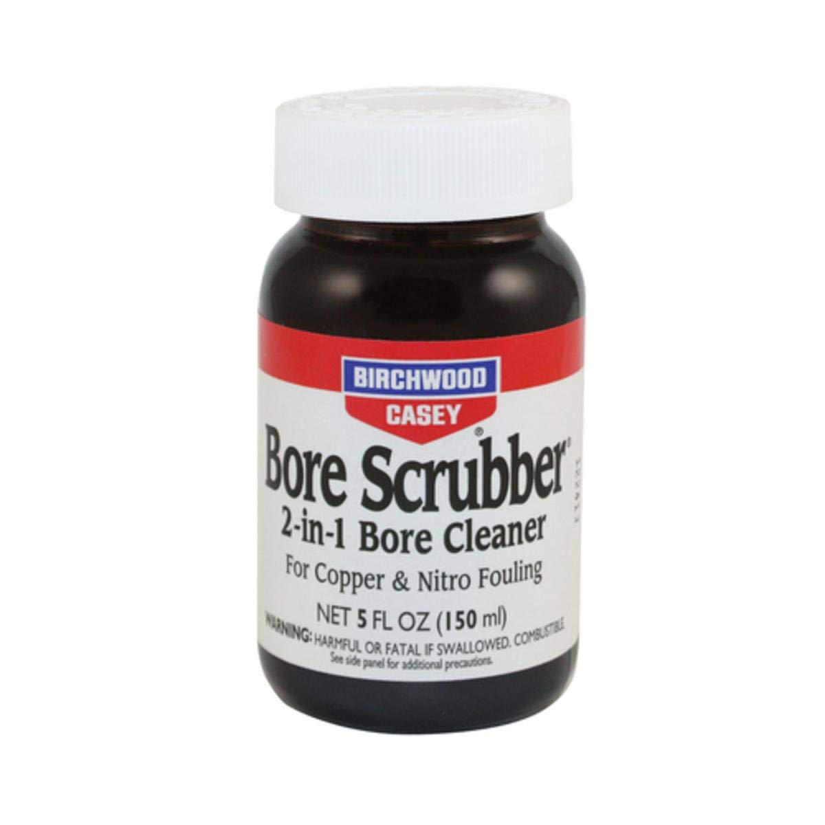 Birchwood Casey Bore Scrubber 2-in-1 Gun Cleaner & Solvent - Removes Carbon, Powder, Copper, Lead & Plastic Wad Residue | Perfect for Rifle, Pistol & Shotgun Maintenance After Shooting