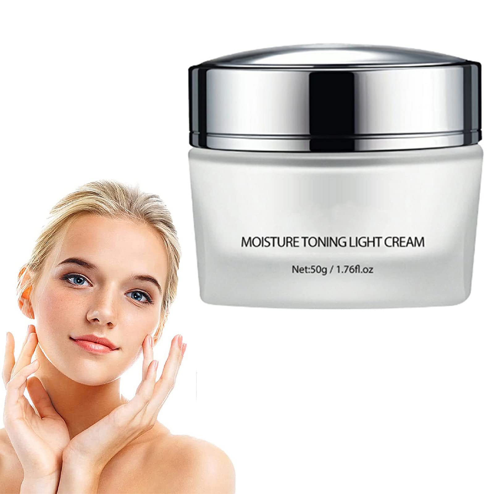 Hydrating Honey Moisturizing Face Cream - Vegan & Whitening Light Cream for Dry Skin, Tone Up & Brightening Naked Face Cream - Perfect for Daily Skincare & Makeup Base (1 Pc)