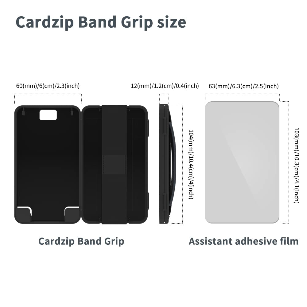 Sinjimoru Adhesive Wallet Case - Black with Midnight Blue Band | Secure & Stylish Phone Accessory for Everyday Use, Travel & Outdoor Activities