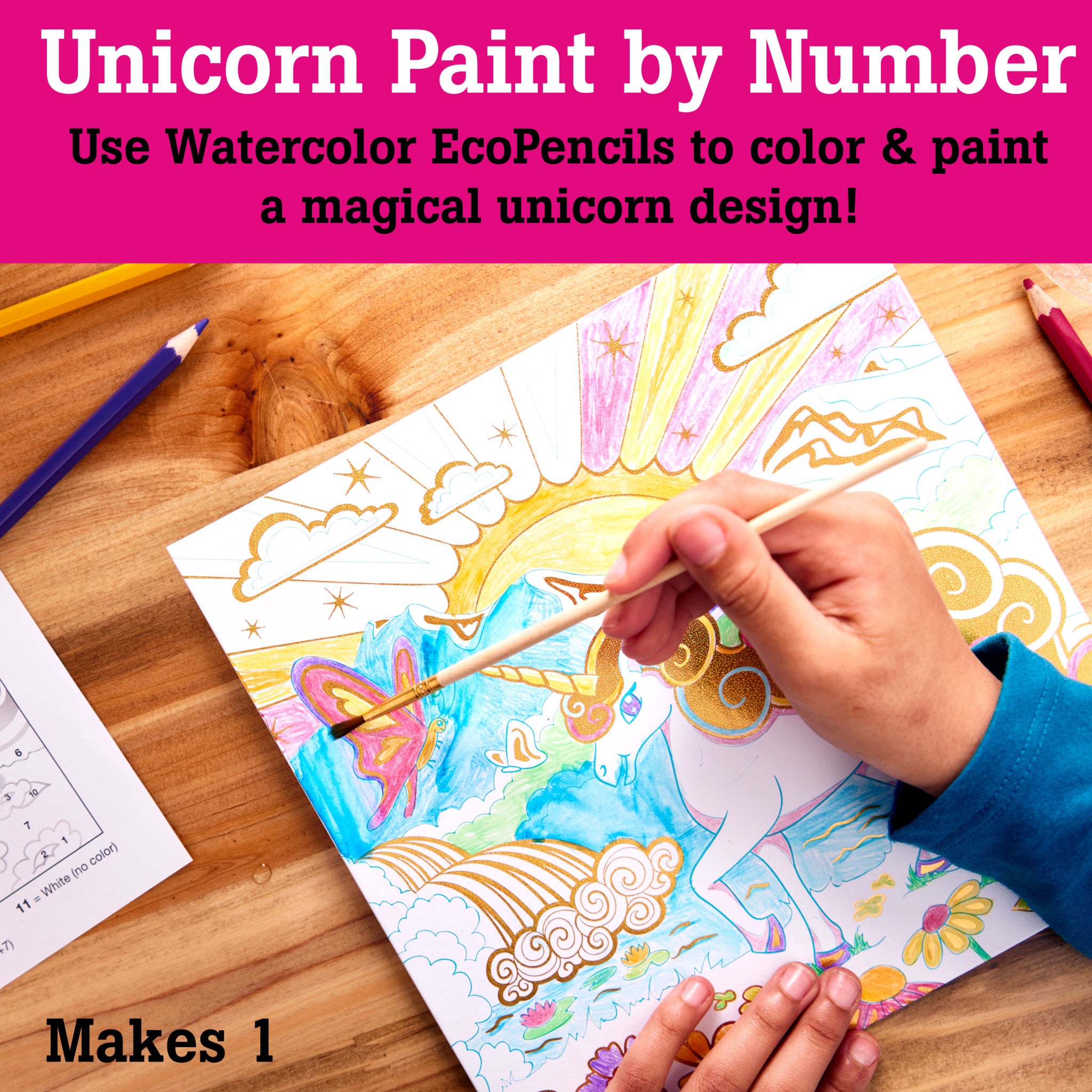 Unicorn Paint by Numbers Kit with Foil Fun - DIY Art Craft for Kids & Adults - Perfect for Home Decor, Gifts & Relaxation