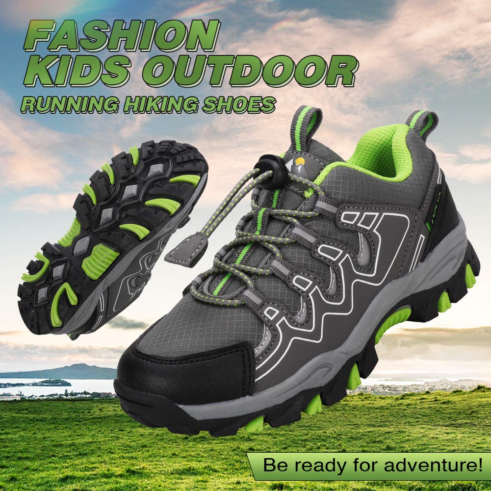 UOVO Boys Running Shoes - Waterproof Hiking Sneakers for Kids, Non-Slip Athletic Outdoor Tennis Shoes for Little & Big Boys - Perfect for School, Sports & Outdoor Adventures