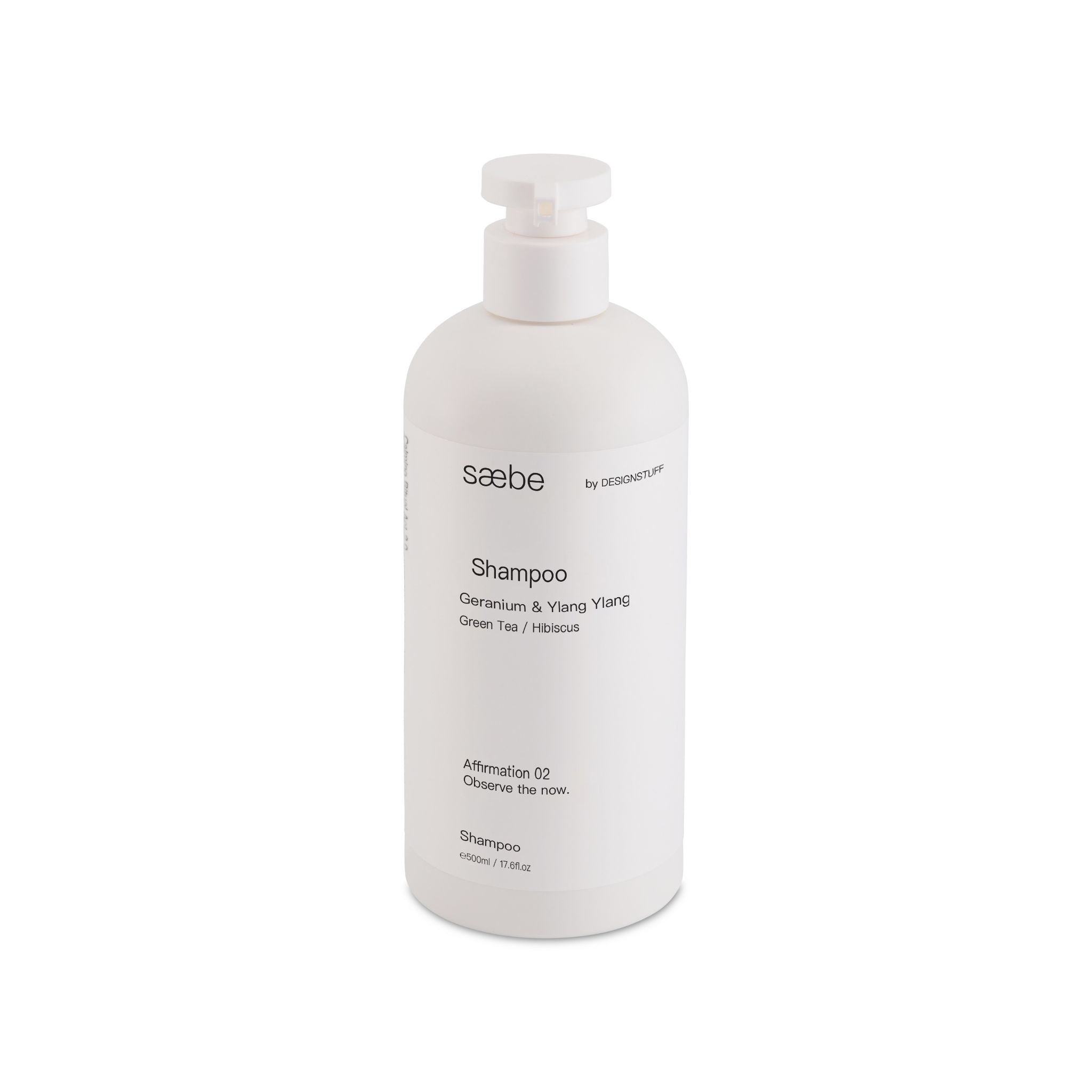DESIGNSTUFF Saebe Shampoo with Green Tea & Hibiscus Extract - 500ml for Hydration & Scalp Care - Perfect for Dry, Damaged Hair & Daily Hair Care Routine