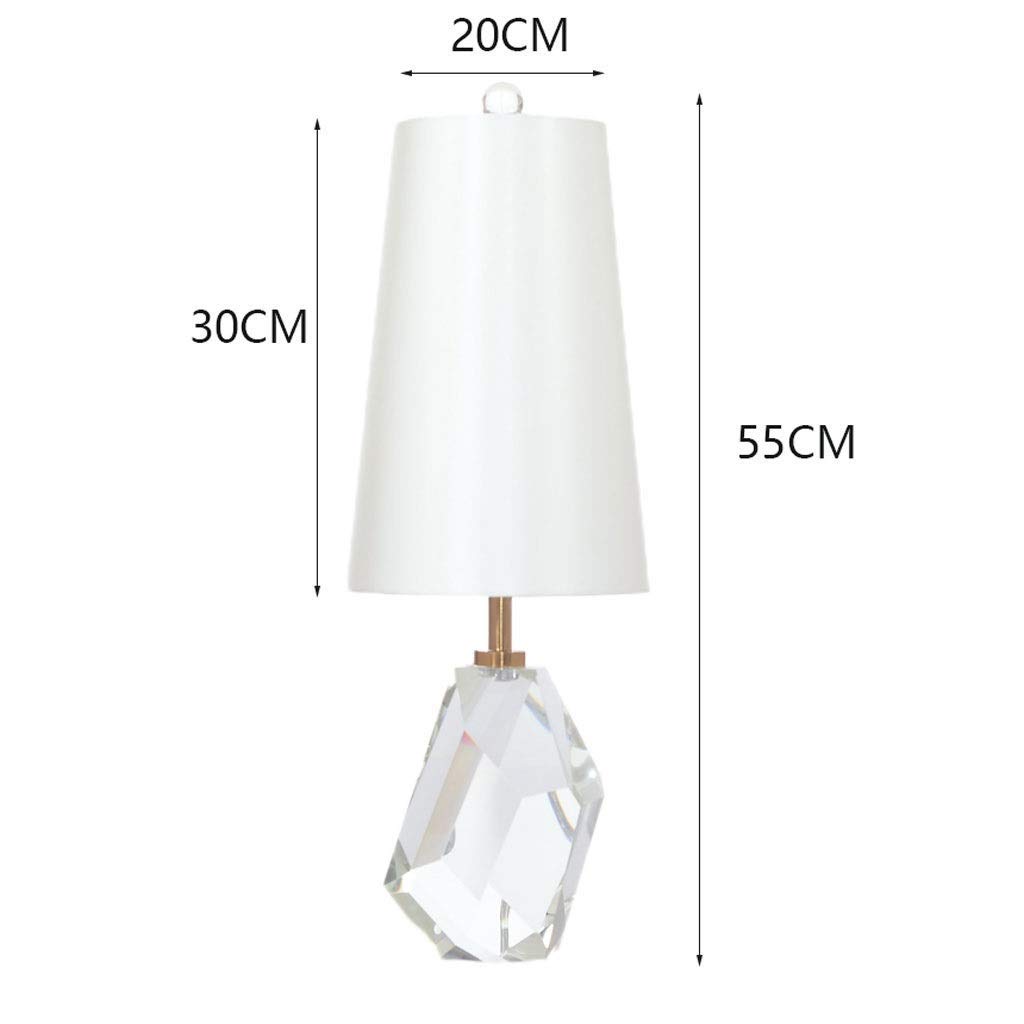 Crystal Table Lamp with Remote Control - Modern Luxury Bedside Nightstand Lamp for Bedroom, Living Room & Office - Transparent Postmodern Design