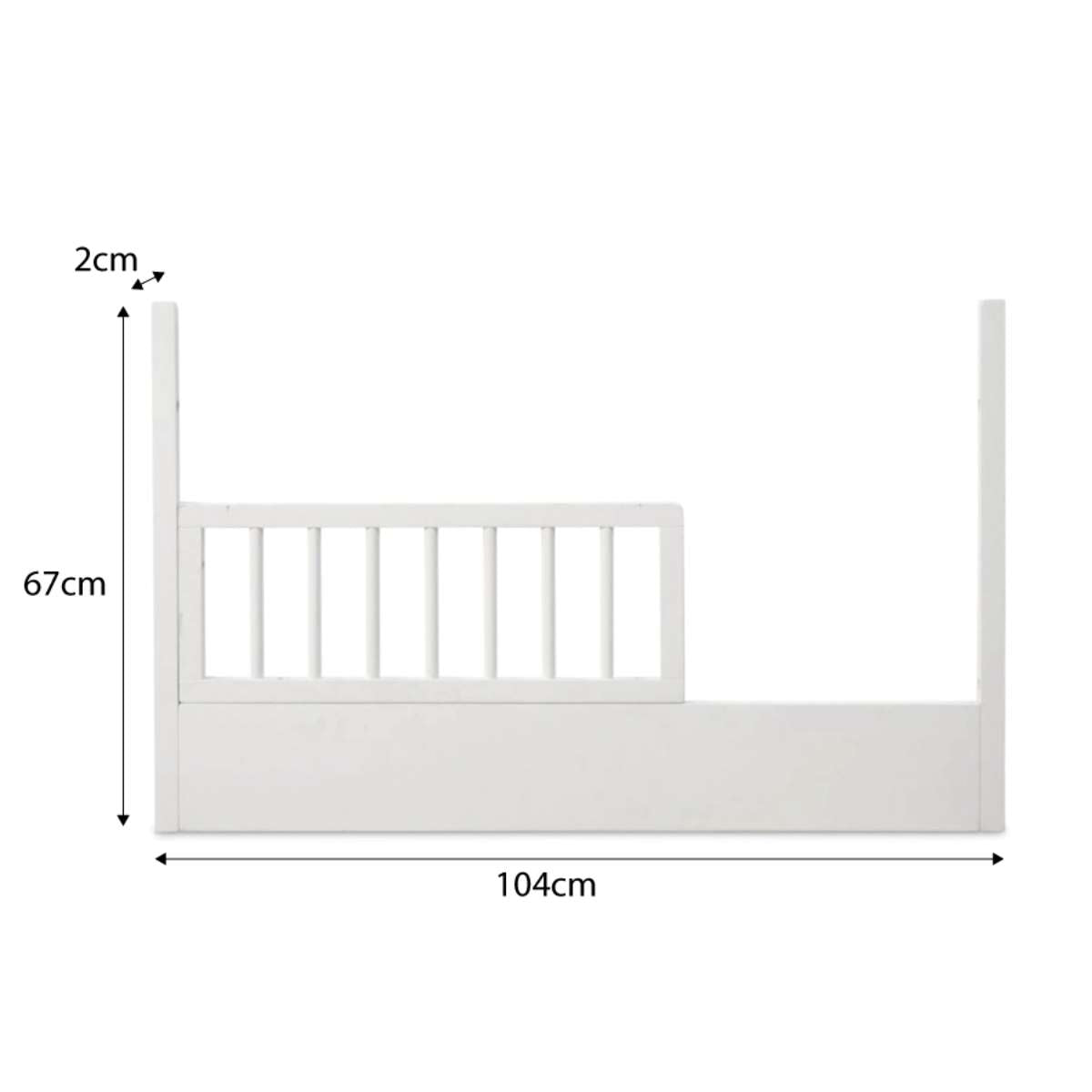 Orlando White Half Frame Toddler Cot Bed - Perfect for Kids' Room, Daycare, or Travel Use
