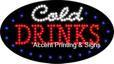 Energy Efficient LED Sign for Cold Drinks - Flashing & Animated Bar Sign for Restaurants, Pubs, and Retail Stores