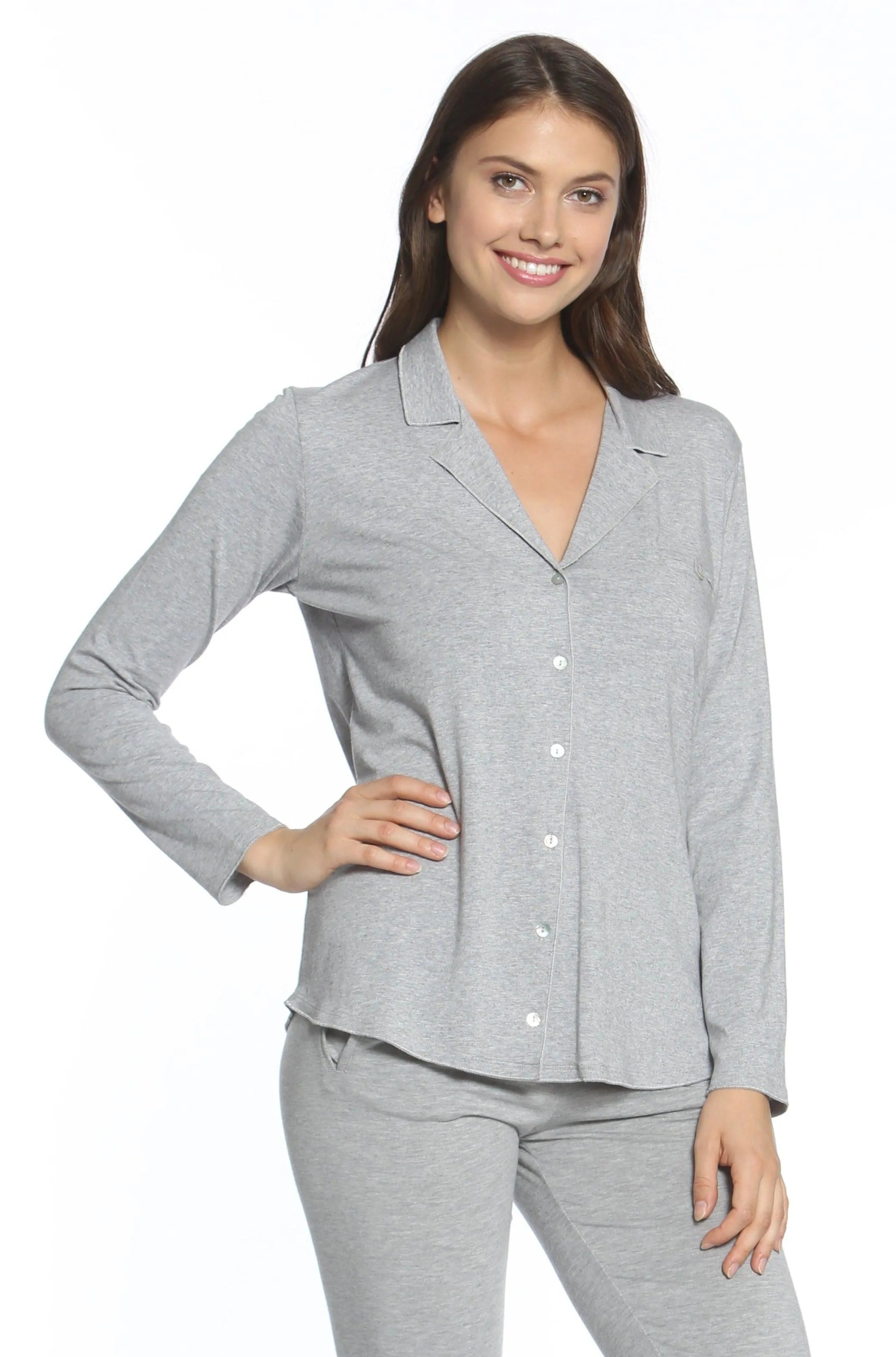 Brenda Women's Long Sleeve Pajama Set - Soft Cotton Sleepwear for Comfortable Nights - Perfect for Lounging, Sleepovers & Cozy Evenings at Home