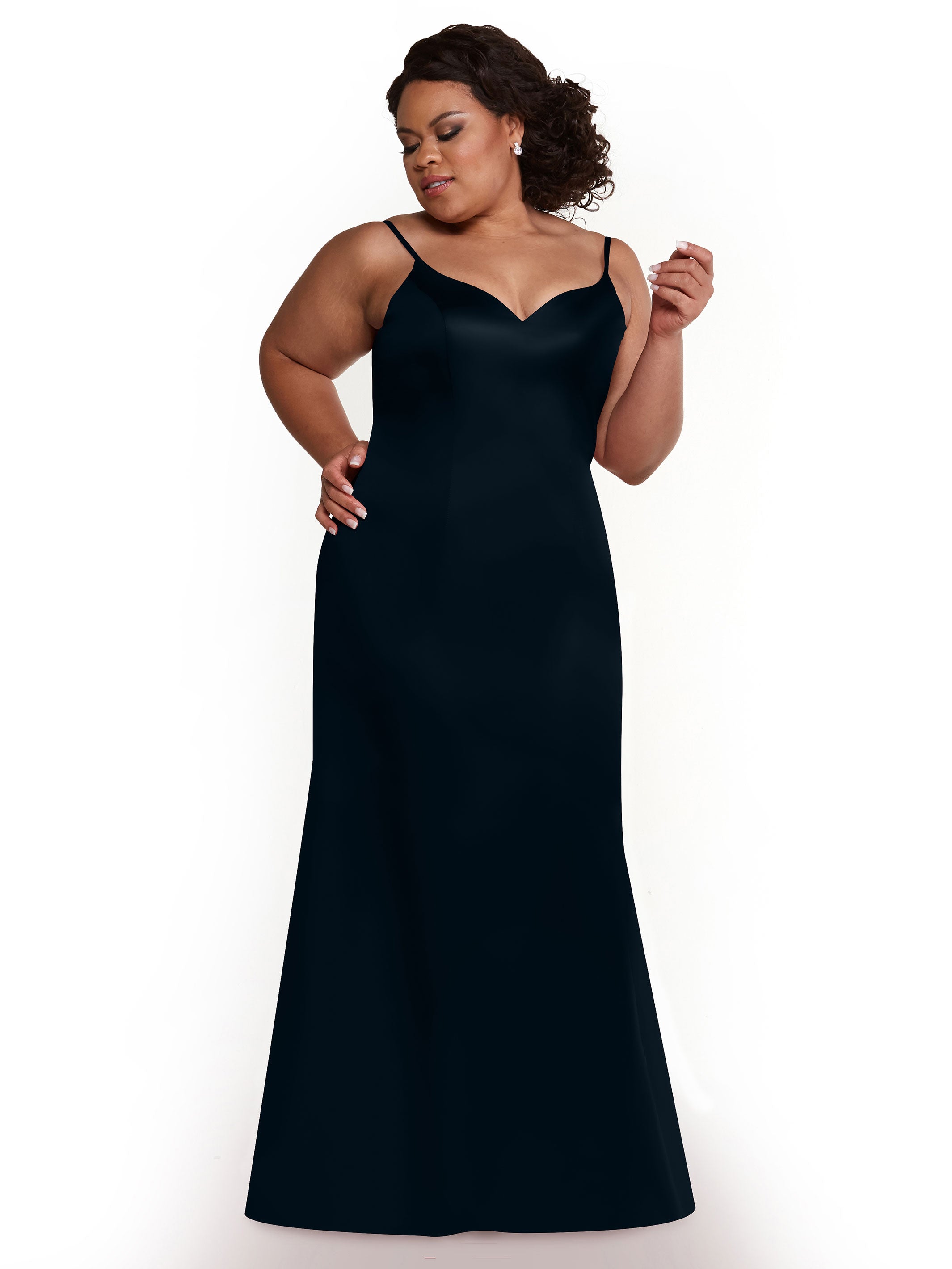 Elegant Fit and Flare Satin Bridesmaid Dress with Thigh High Slit - Perfect for Weddings, Prom, and Formal Events