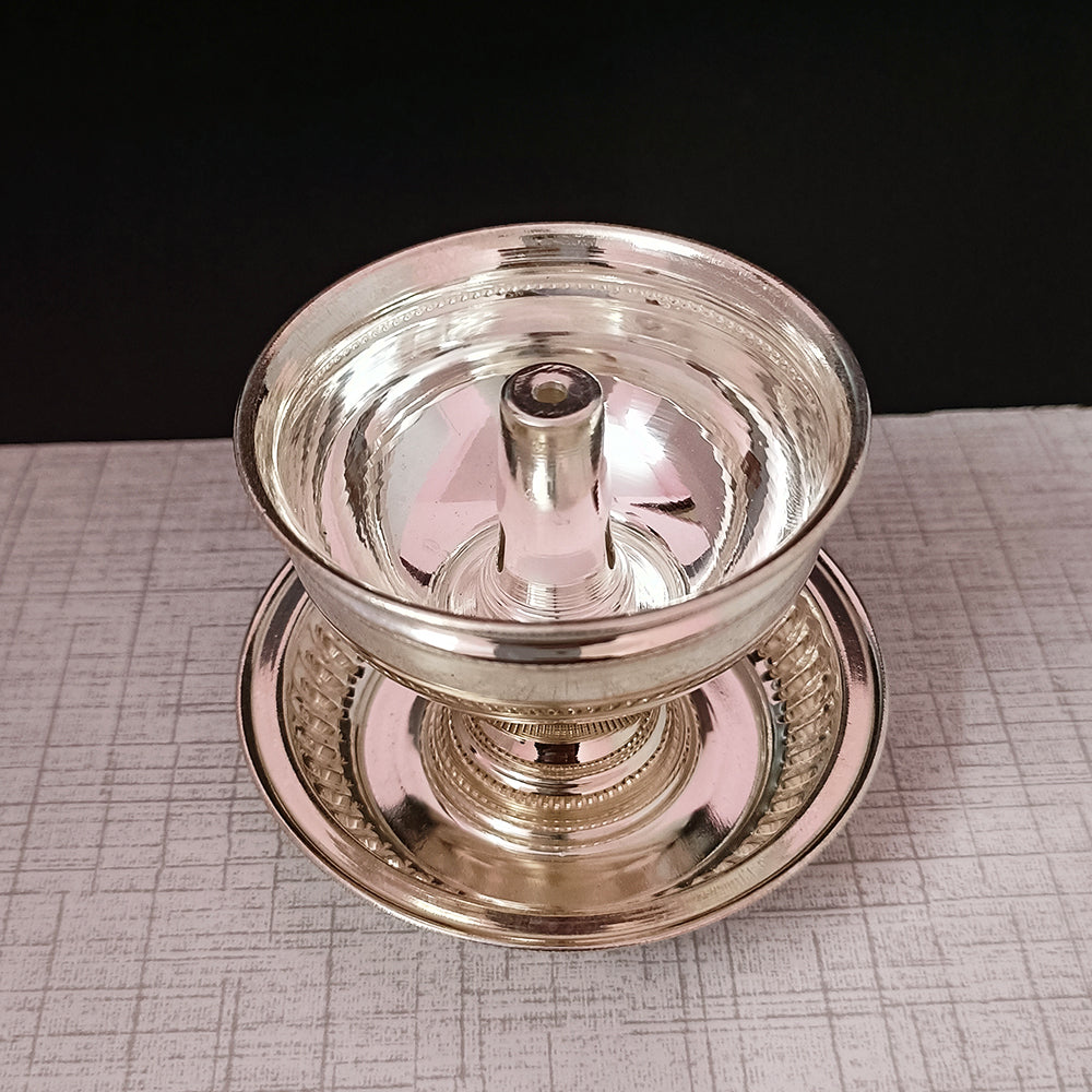 925 Sterling Silver Designer Diya (Design 56) - Elegant Indian Tea Light Holder for Home Decor, Wedding & Festival Celebrations