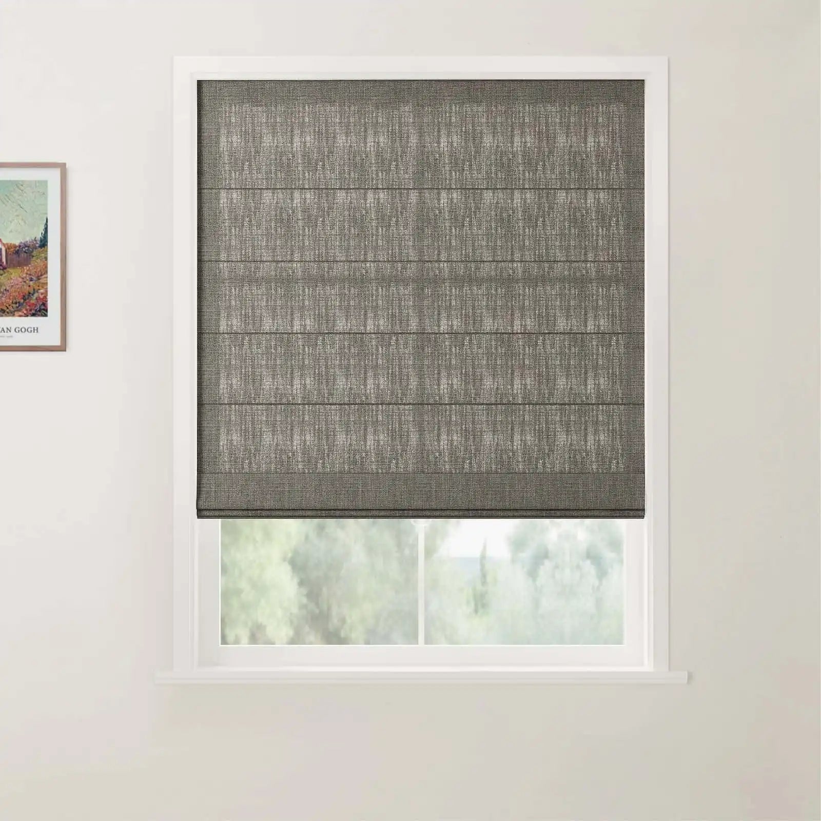 Custom Cordless Roman Shades for Windows - Blackout Back Slat Design for Privacy & Light Control - Perfect for Living Room, Bedroom, and Home Office