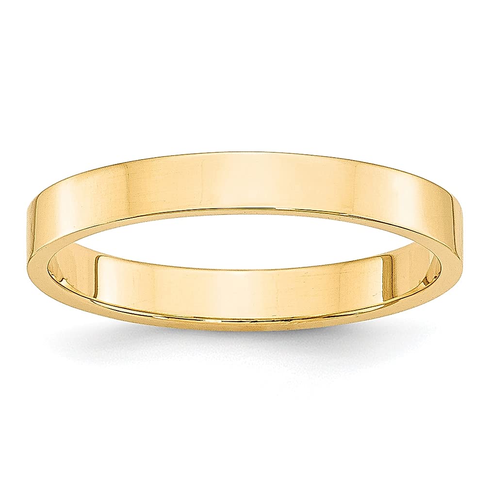 14K Yellow Gold 3mm Lightweight Flat Wedding Band Ring for Men - Size 11 Classic Comfort Fit Jewelry - Perfect Gift for Dad, Husband & Groomsmen - Ideal for Weddings, Anniversaries & Everyday Wear
