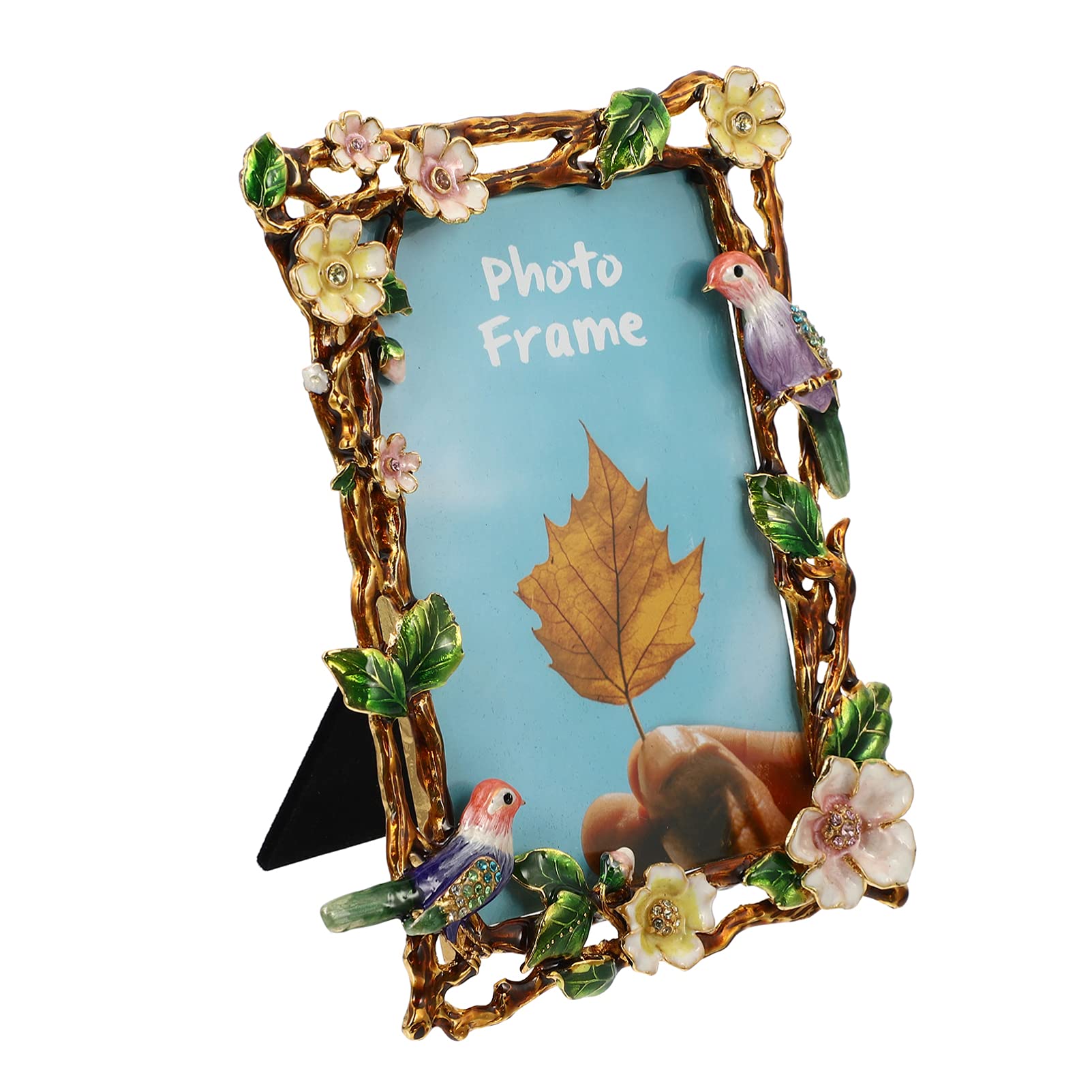Bestoyard Vintage Floral Metal Photo Frames - Enamel Wall & Tabletop Picture Frames for Home Decor, Artwork Display - Perfect for Living Room, Bedroom, Office & Gift Giving