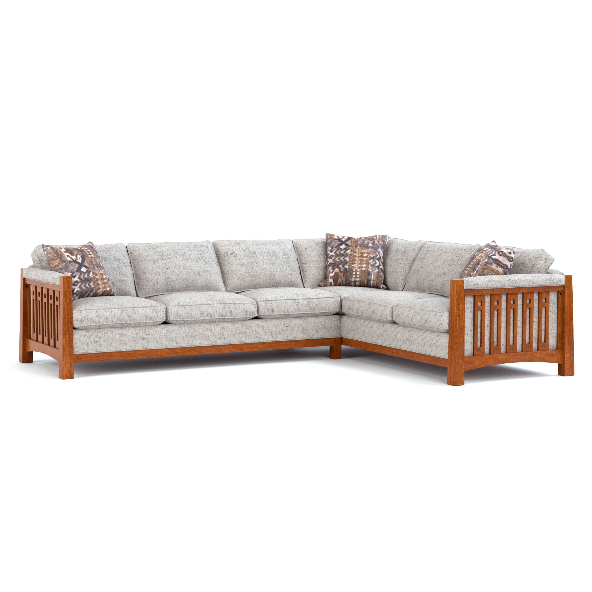 Highlands Sectional Sofa - Modern L-Shaped Couch with Reversible Chaise for Living Room, Family Room & Home Theater - Soft Fabric Upholstery & Sturdy Wood Frame