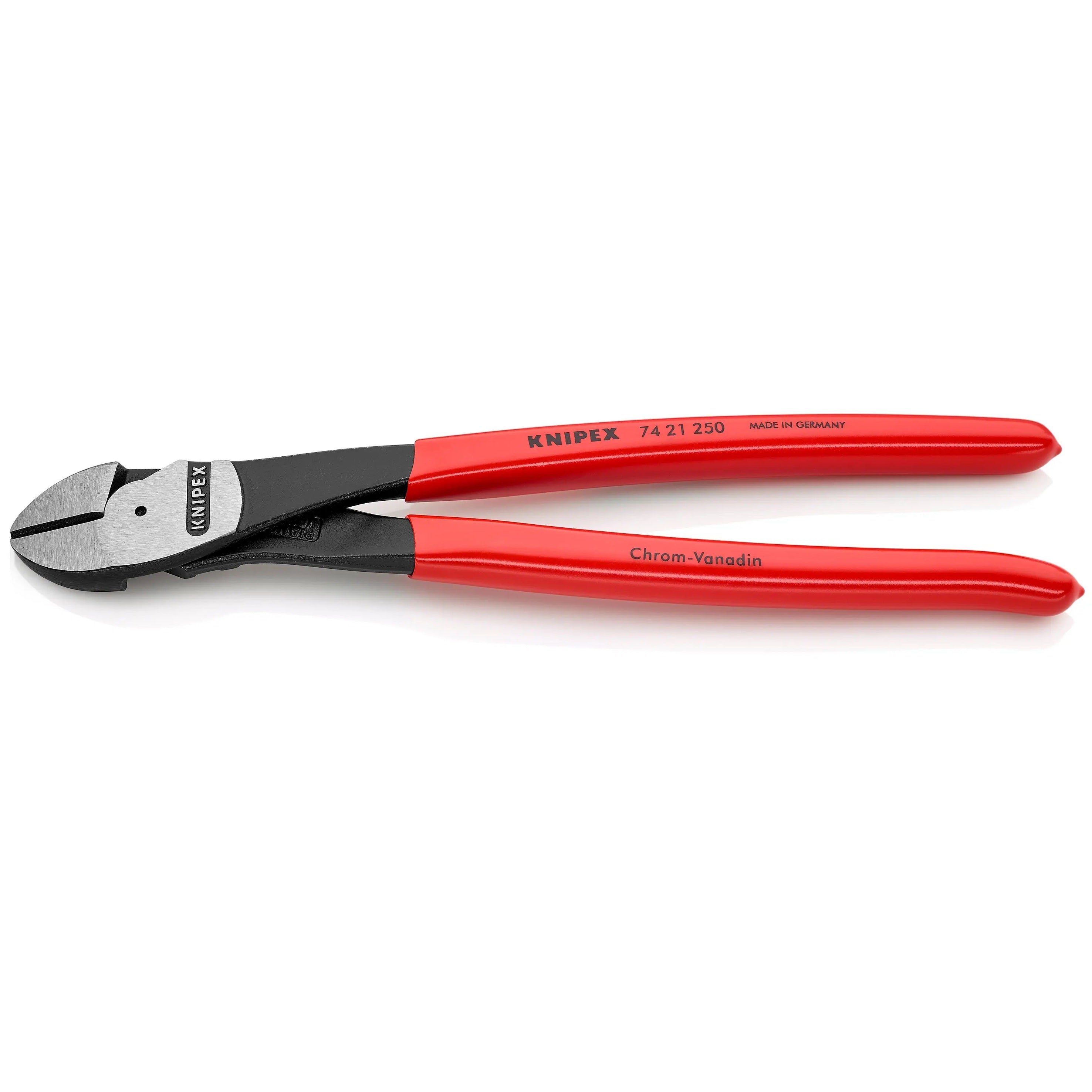 KNIPEX 7421250SBA 10-Inch High Leverage 12° Angled Diagonal Cutters - Professional Wire Cutting Pliers for Electrical Work, DIY Projects & Jewelry Making