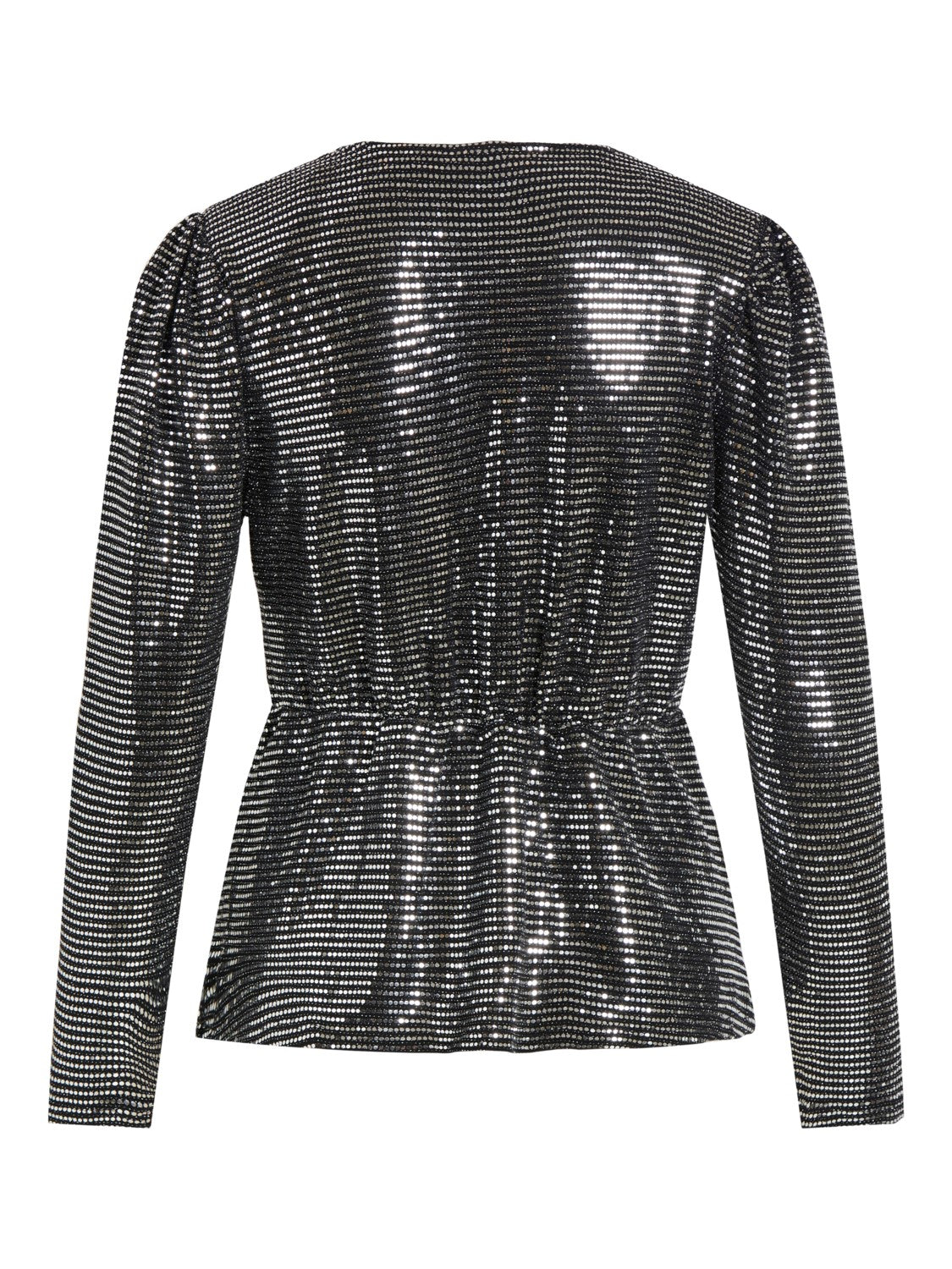Festia Women's Fashion Top - Black & Silver Elegant Blouse for Casual Wear, Office, and Party Outfits