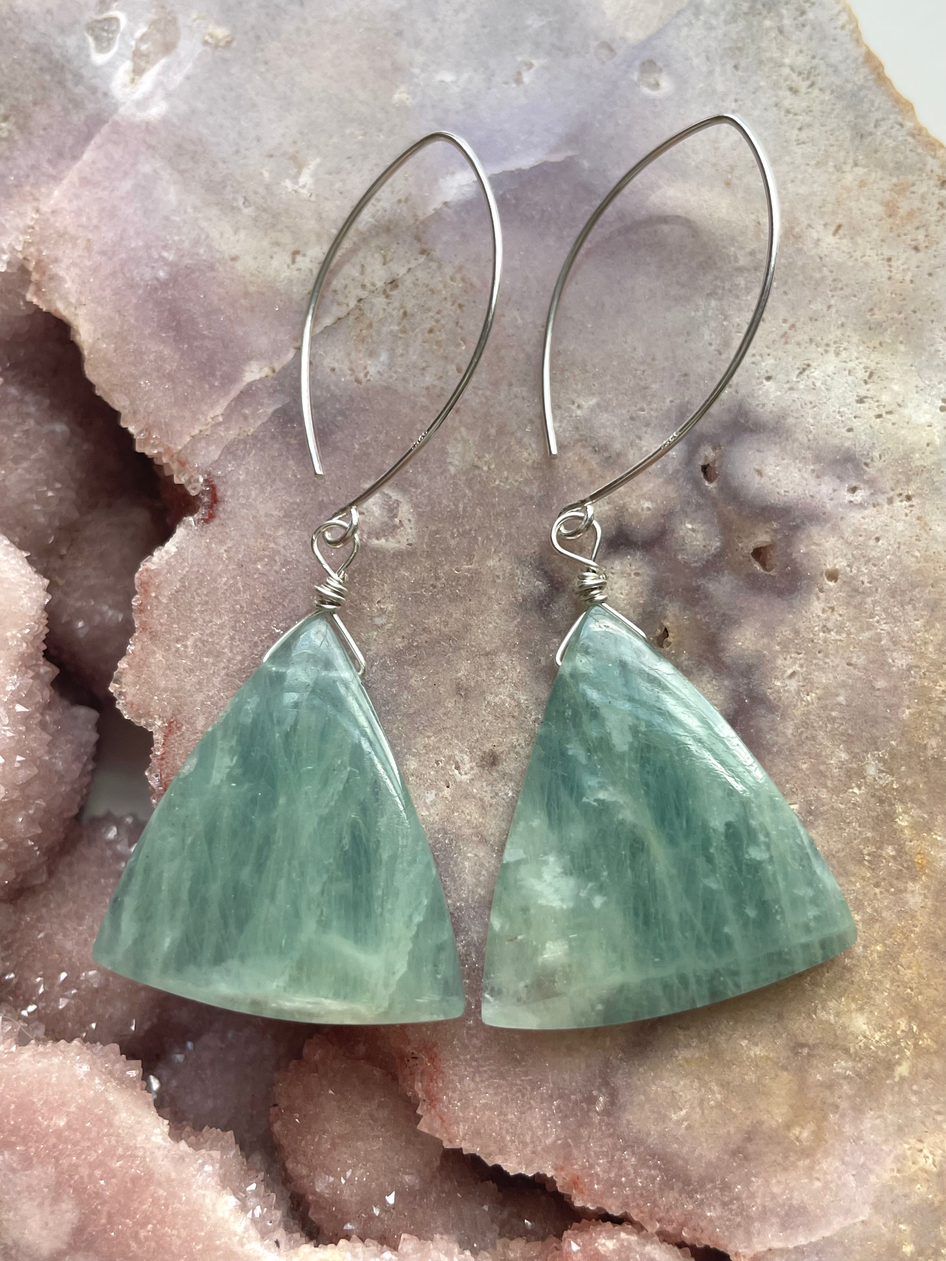 Aquamarine Statement Earrings for Women - 925 Sterling Silver Dangle Earrings - Elegant Jewelry Gift for Birthday, Anniversary & Special Occasions