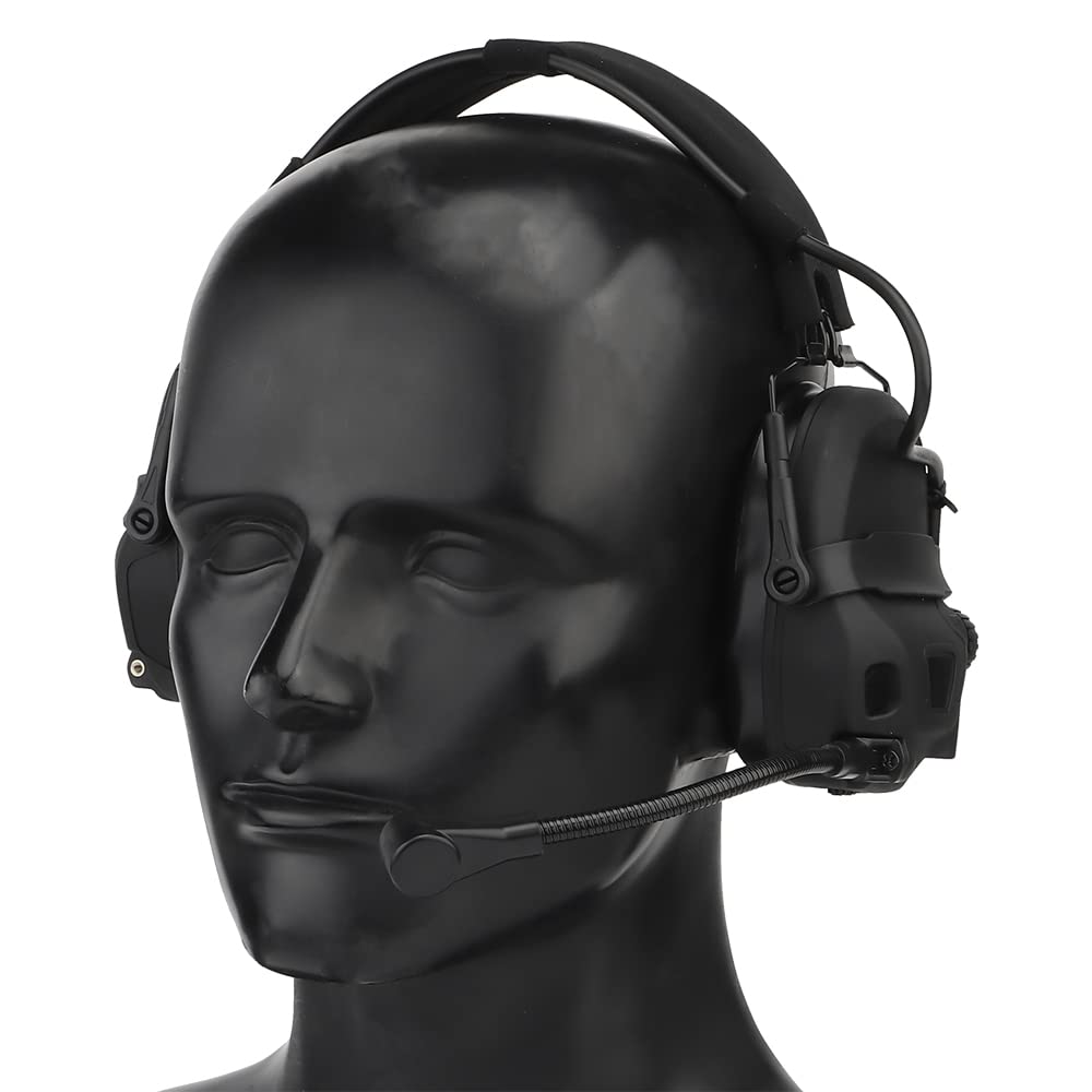 Tactical Headset for Hunting & Shooting - Noise Cancelling Headphones Compatible with OPS Core ARC & Wendy Helmets - 2-in-1 GEN 6 Head Mounted Communication System for Military, Airsoft & Outdoor Adventures