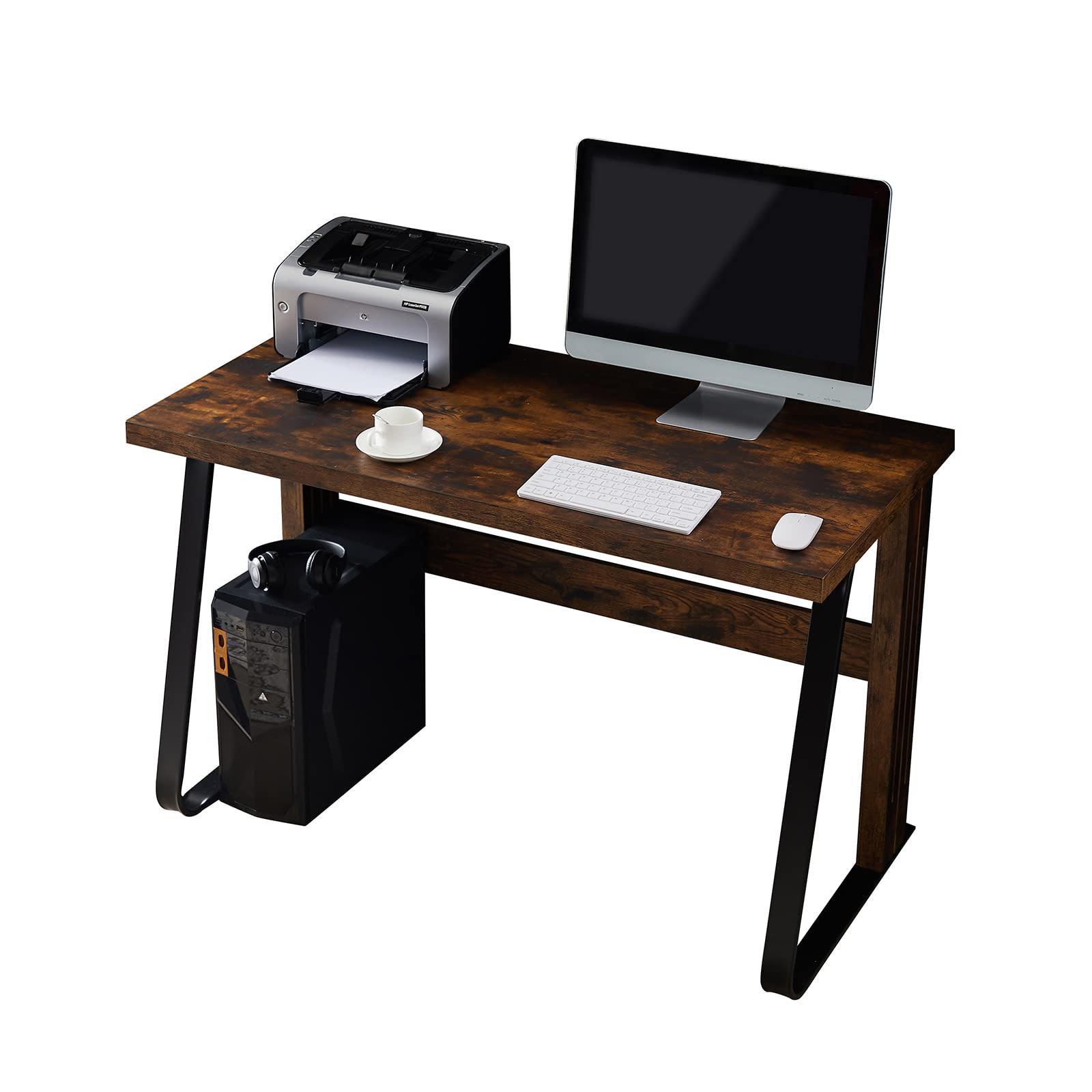Modern Home Office Computer Desk - Sturdy Laptop Study Table & Writing Desk for Students - Easy Assembly (Tiger) - Perfect for Remote Work & Online Learning