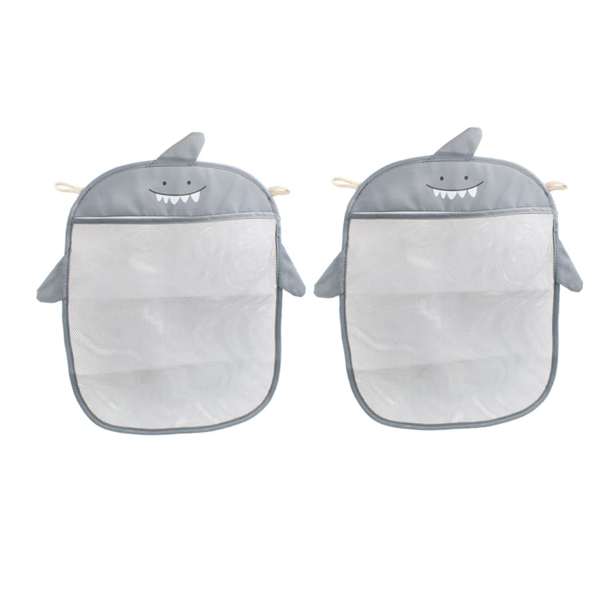 HEMOTON 3-Pack Bathtub Toy Storage Bags - Mesh Cartoon Baby Bath Organizer with Water-Draining Design (Grey) - Perfect for Bath Time Organization & Kids' Bathroom Storage
