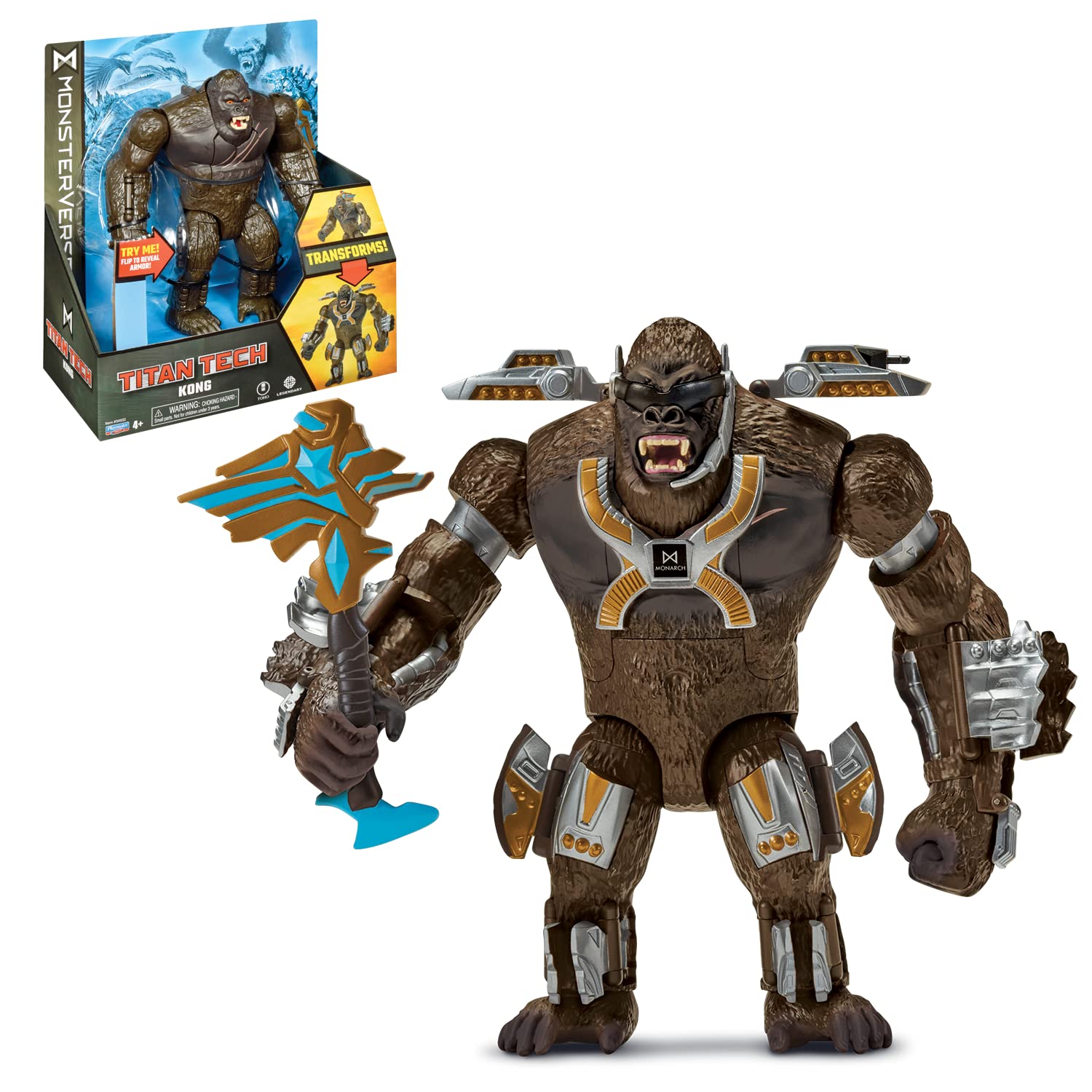 MonsterVerse Godzilla vs Kong Transforming Titan Tech Kong 8-Inch Articulated Action Figure - Highly Detailed Collectible Toy for Kids & Adults (Ages 4+) - Perfect for Display, Play & Movie-Themed Collections