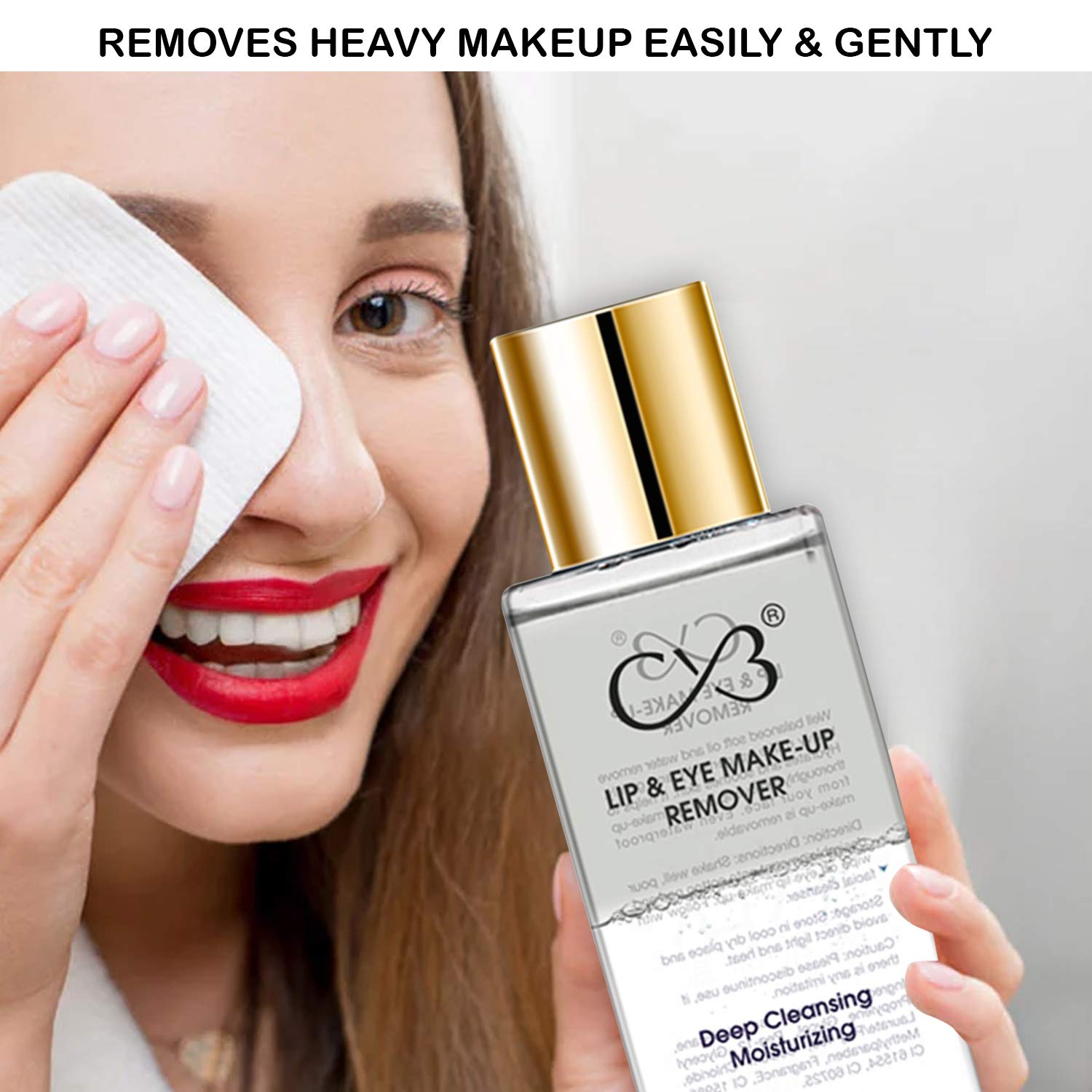 CVB MR-501 Gentle Lip & Eye Makeup Remover - Deep Cleansing Formula with Glycerin for Hydrated Skin | Effectively Removes Waterproof Makeup & Impurities | 120ml (Shade 02) | Perfect for Daily Makeup Removal & Skincare Routine