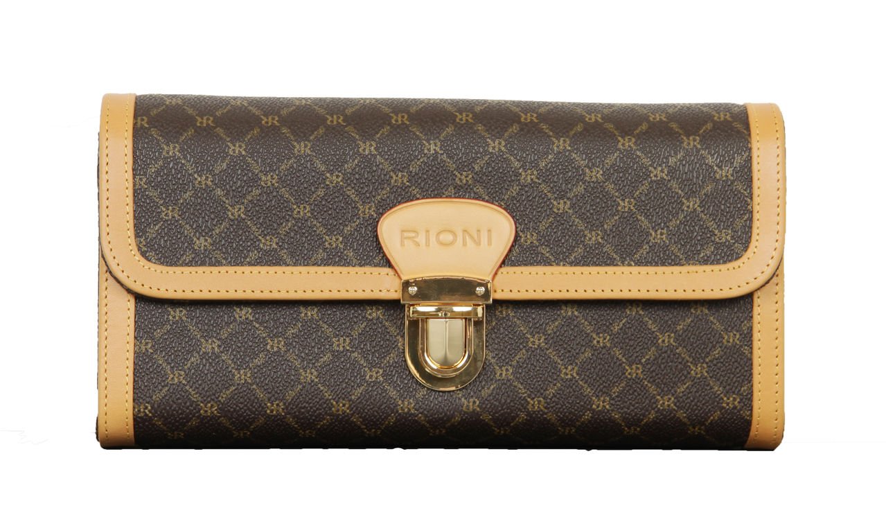 Rioni Signature PVC Clutch Wallet with Removable Shoulder Strap - Stylish Women's Crossbody Purse for Evening Parties, Date Nights & Travel Accessories