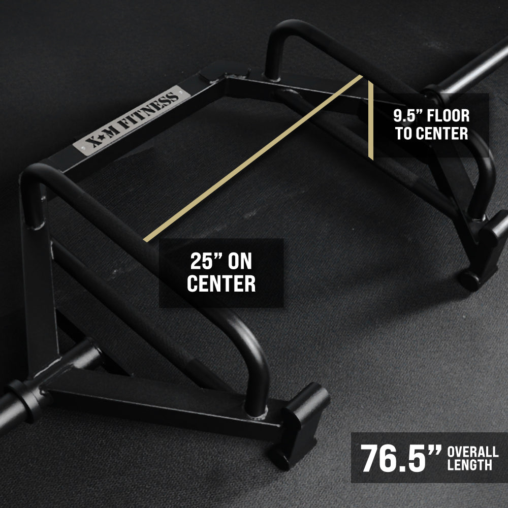 XM Fitness Step Through Olympic Hex Trap Bar - Heavy Duty Weight Lifting Bar for Deadlifts, Squats & Strength Training - Home & Gym Use