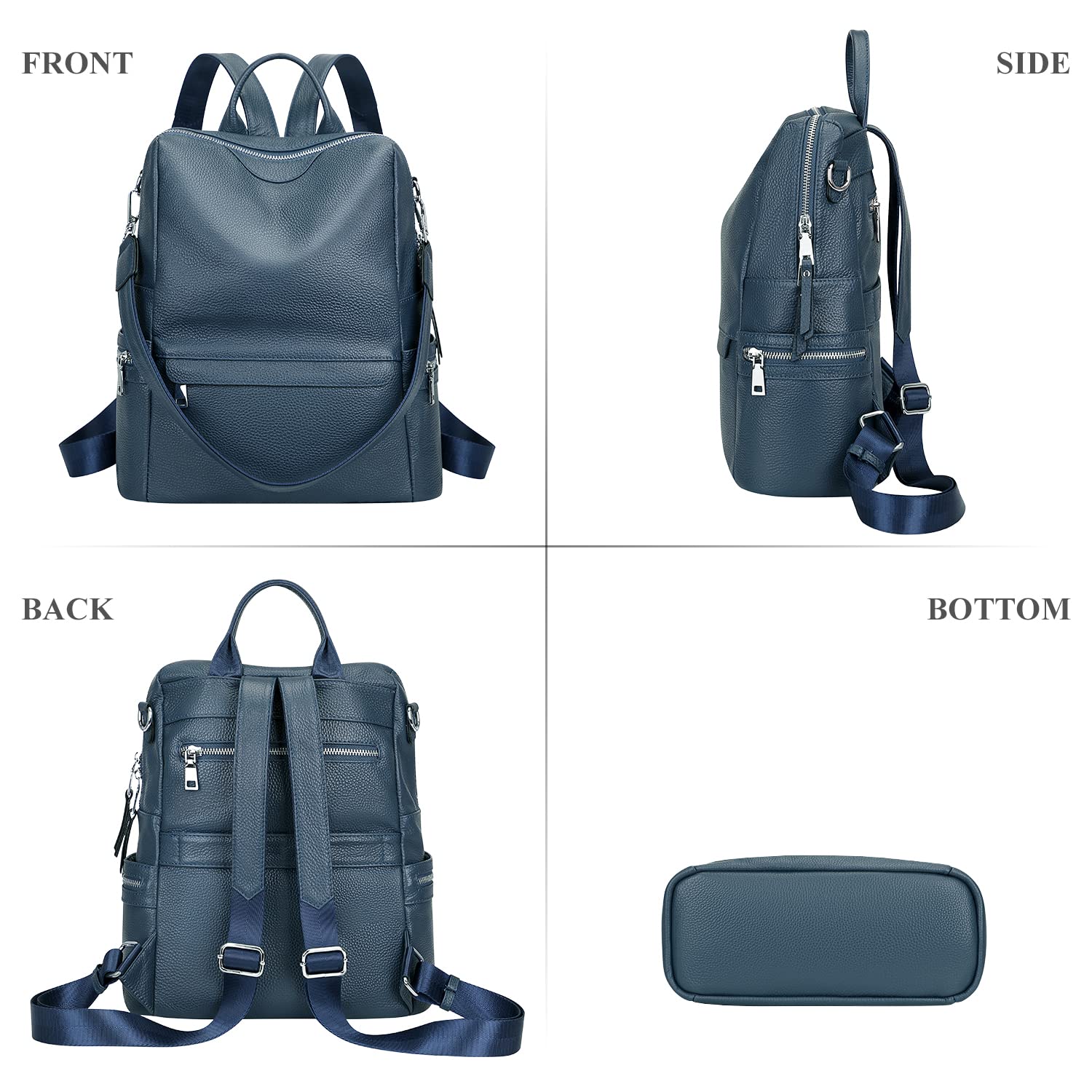 ALTOSY Genuine Leather Backpack for Women - Elegant Ladies Leather Shoulder Bag Purse - Perfect for Work, Travel & College