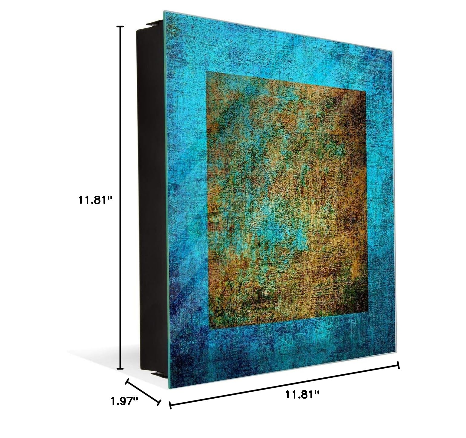 Stylish Decorative Key Storage Cabinet with Glass Whiteboard - Grunge Design K10A | Perfect for Home, Office & Entryway Organization