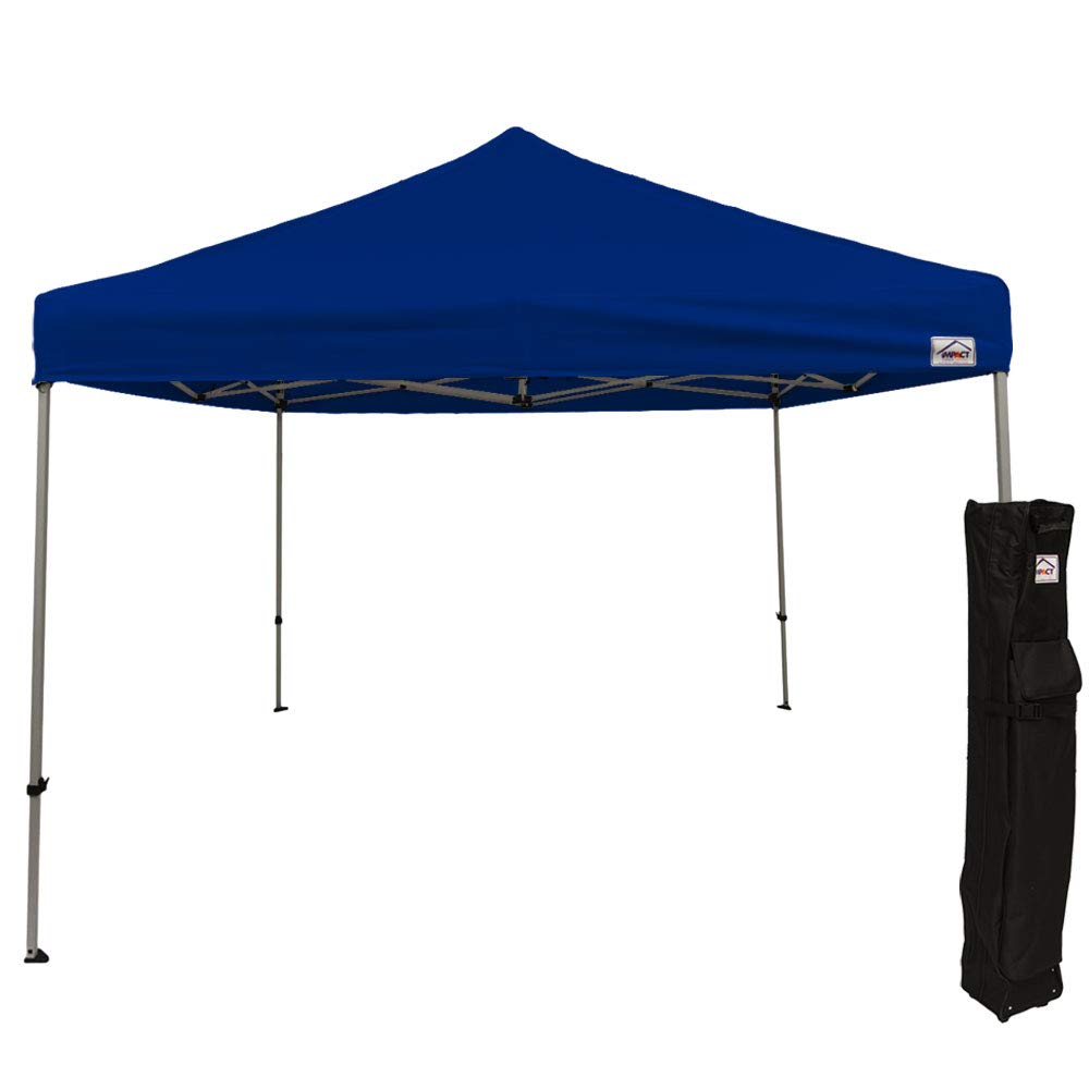 10' x 10' Pop Up Canopy Tent with Steel Frame - Instant Shelter for Outdoor Events, Parties, Camping & Beach - Includes Durable Roller Bag - Royal Blue Commercial Grade Canopy