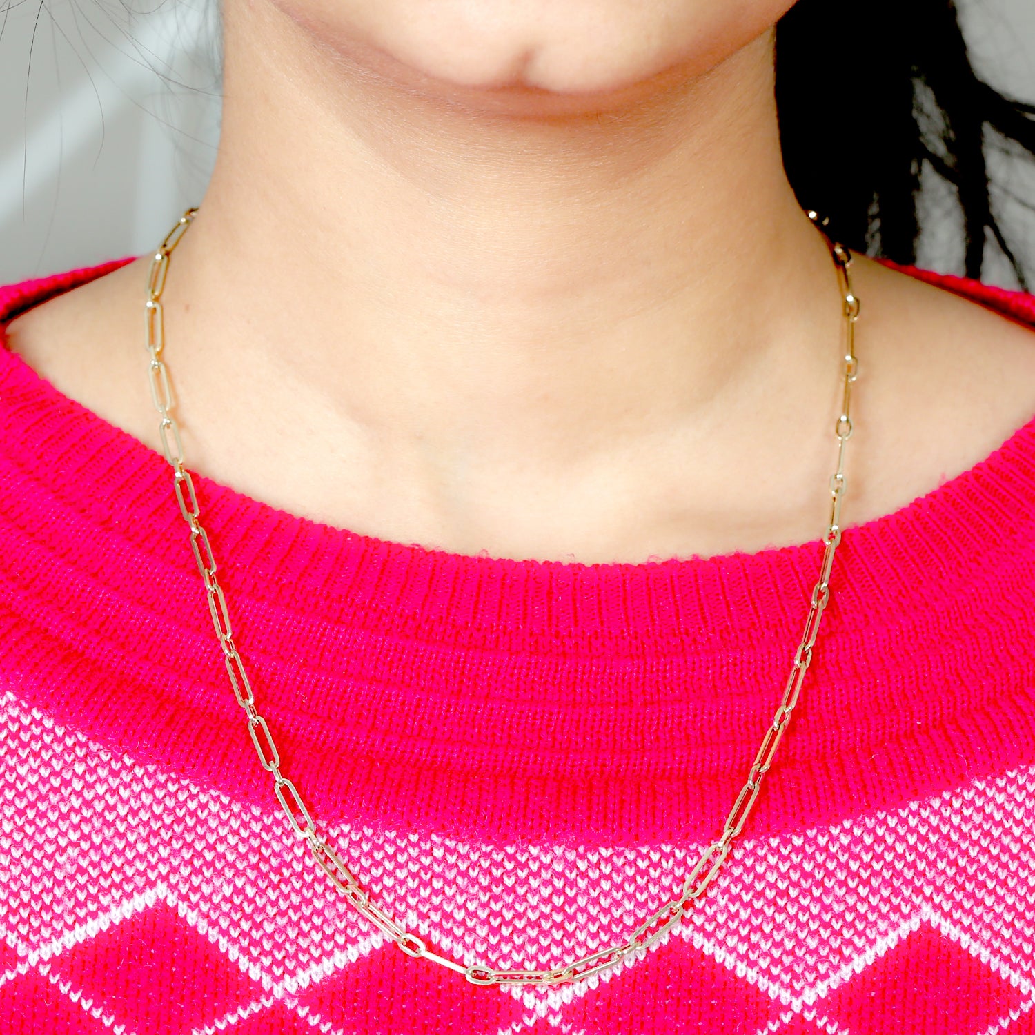 14K Yellow Gold Handmade Link Chain Necklace for Women - Elegant Gift for Birthday, Anniversary & Special Occasions - Perfect for Layering or Everyday Wear