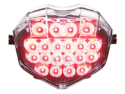 Sequential LED Tail Lights Clear Lens for 2013-2017 Triumph Daytona 675 & 2013-2019 Street Triple 765 RS - High Visibility Brake Light for Motorcycle Safety - Perfect for Night Riding and Track Days