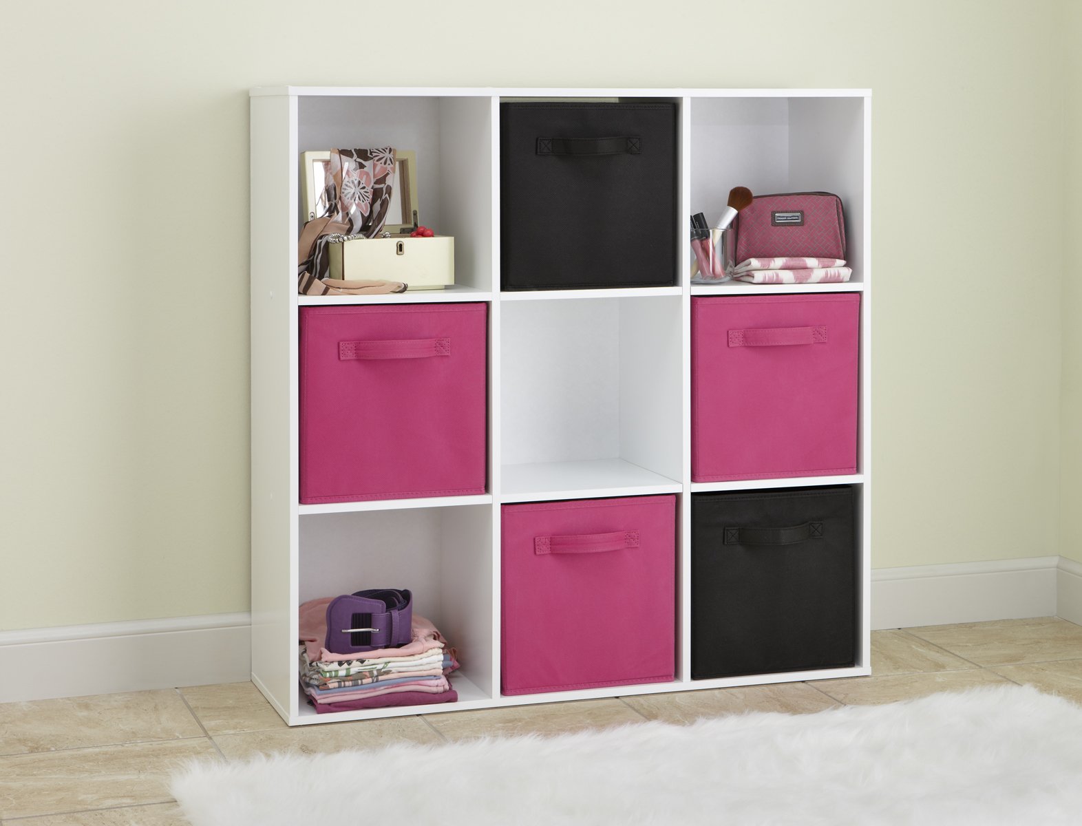 ClosetMaid 9-Cube Stackable Bookcase Shelf Organizer - White Laminated Wood Storage for Home & Office | Perfect for Books, Toys, and Display Decor