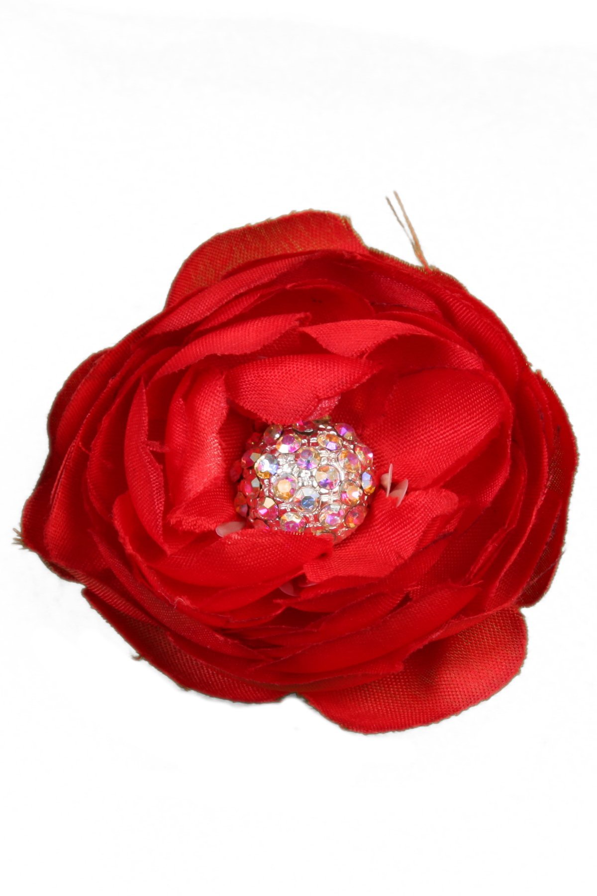 Rhinestone Flower Hair Clip - Elegant Red & Black Hair Accessories for Women, Bridal, Party & Everyday Wear