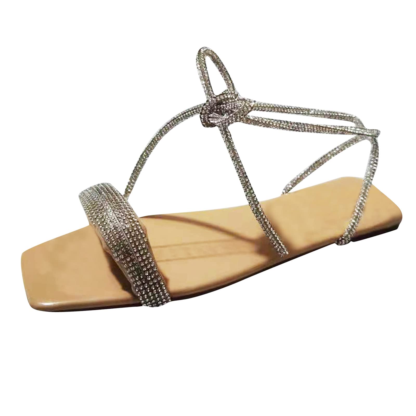 FAMOORE Women's Summer Beach Sandals - Sexy & Comfortable Water Shoes for Toddler Girls & Boys (Size 10, Silver) | Perfect for Beach Vacations, Poolside, Water Parks & Outdoor Activities
